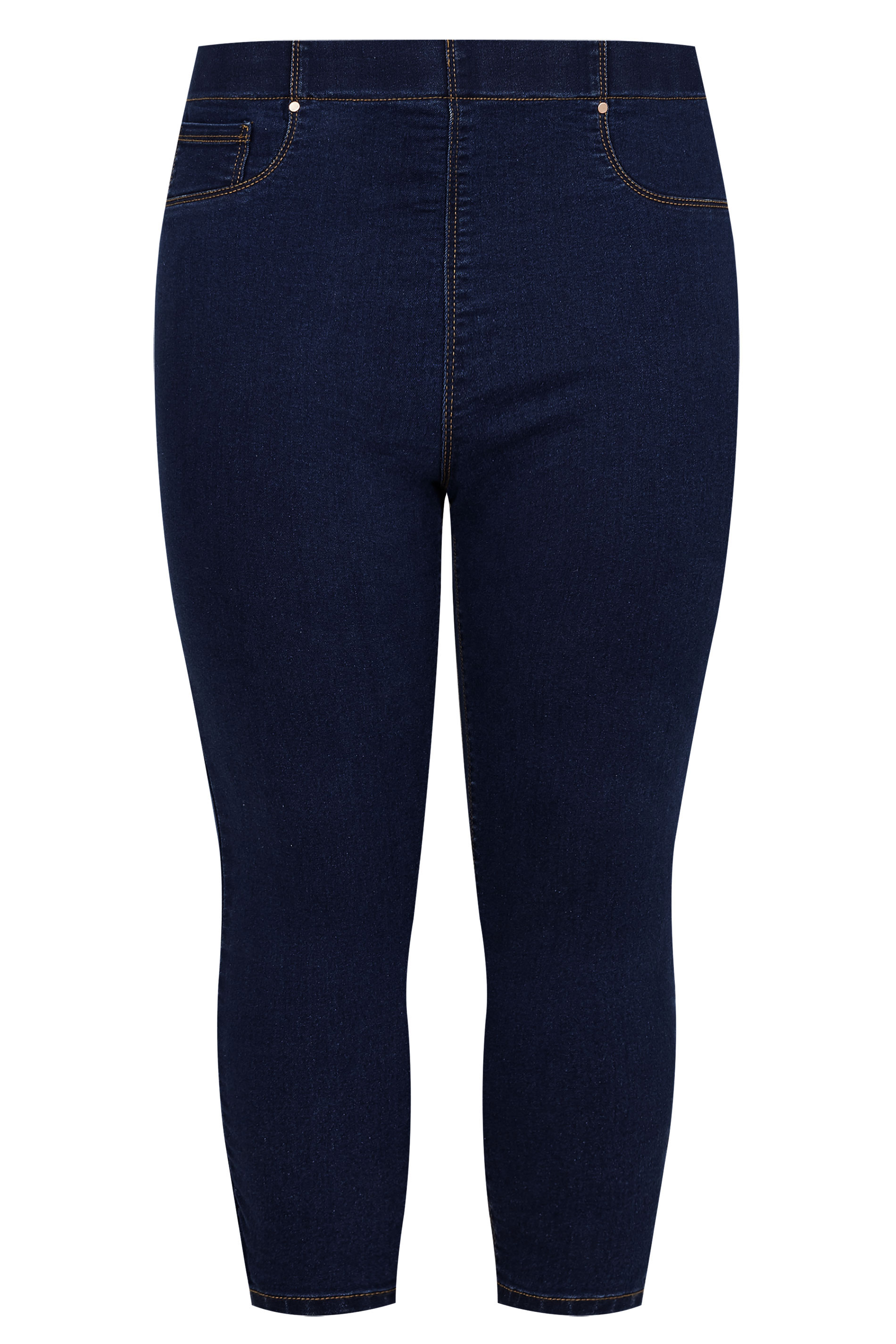 Plus Size Indigo Blue Cropped JENNY Jeggings | Yours Clothing  3