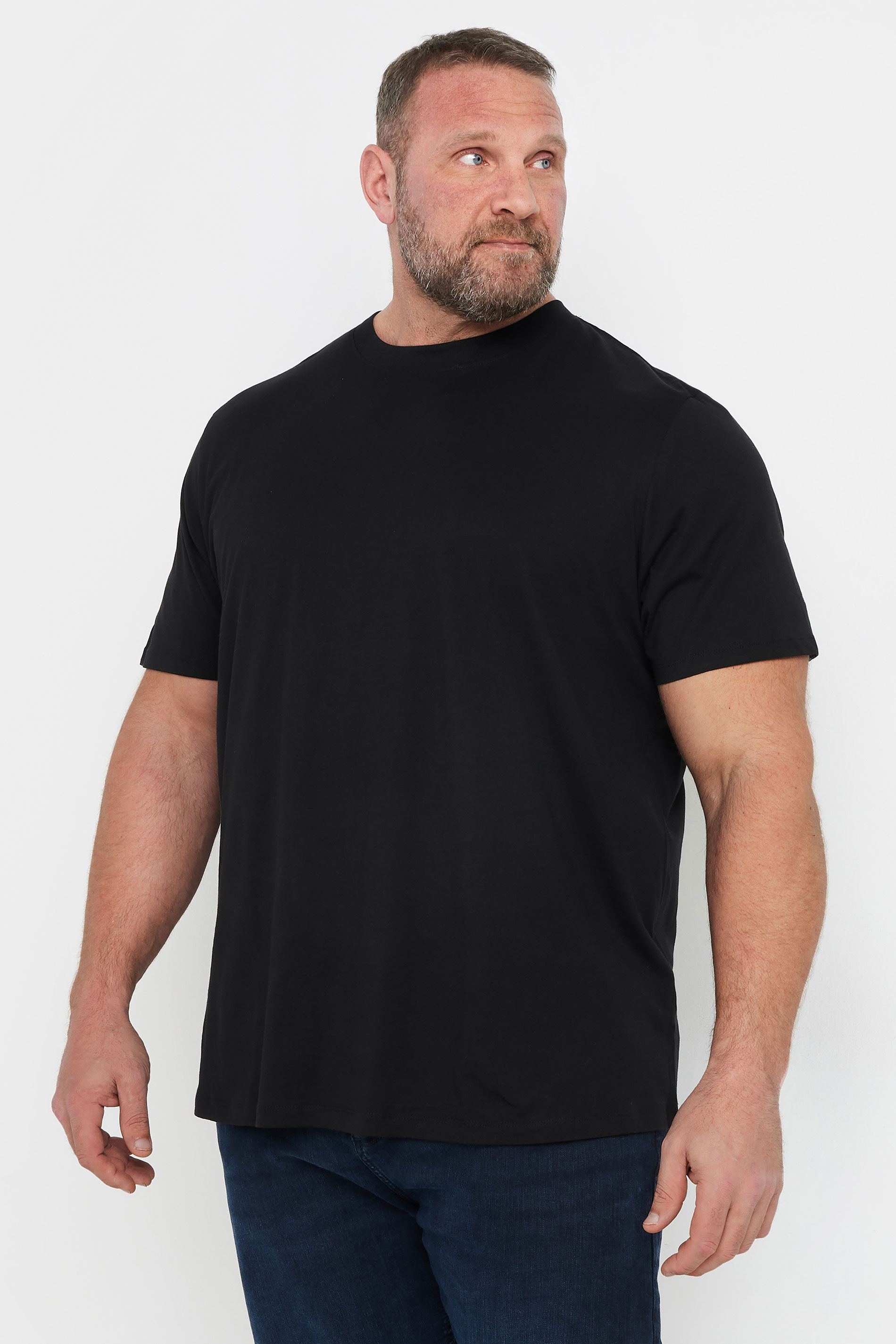 JACK & JONES Big & Tall Black Oversized T-Shirt | BadRhino 2