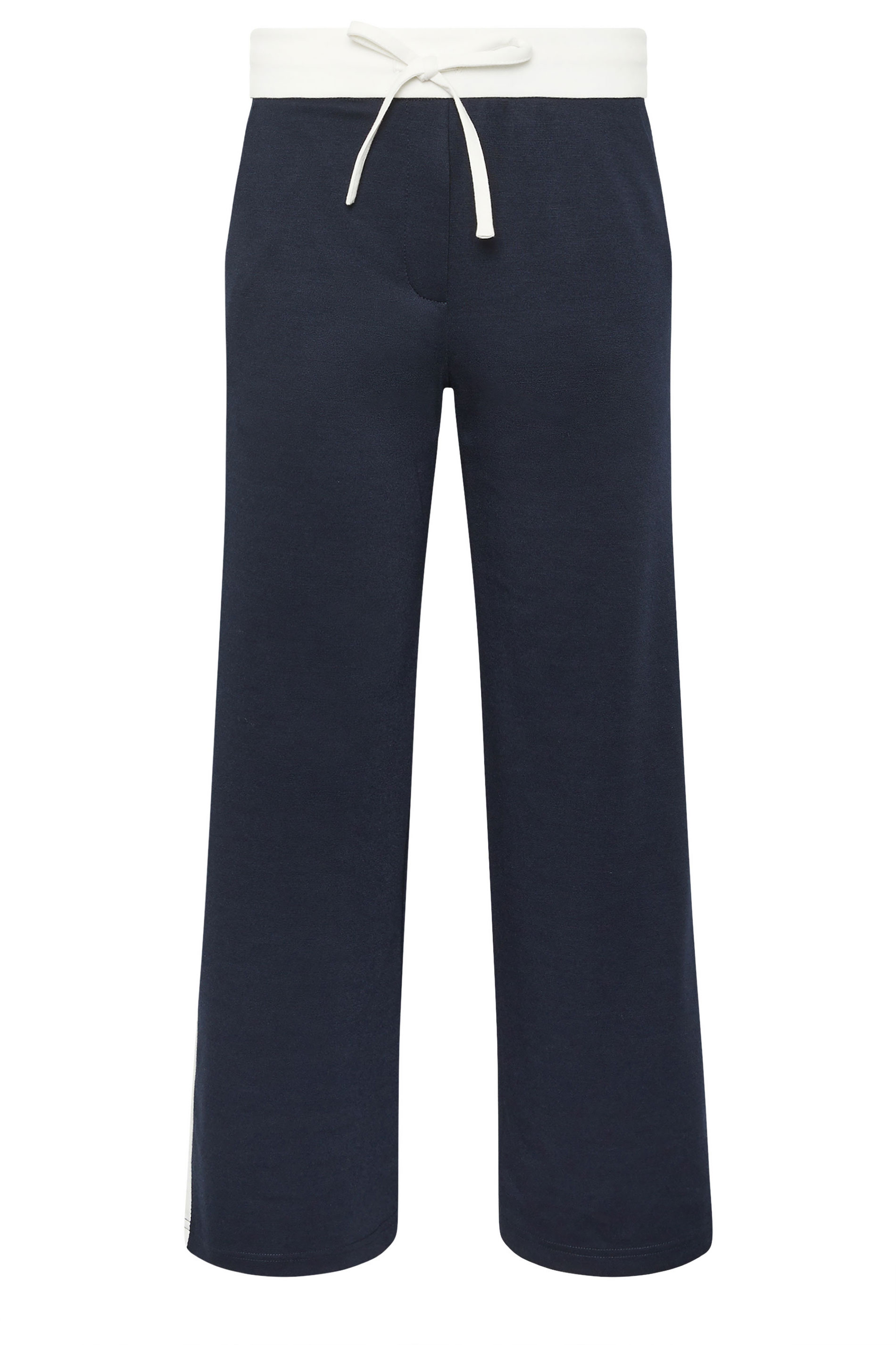 M&Co Petite Navy Blue Side Stripe Wide Leg Trousers | M&Co 5