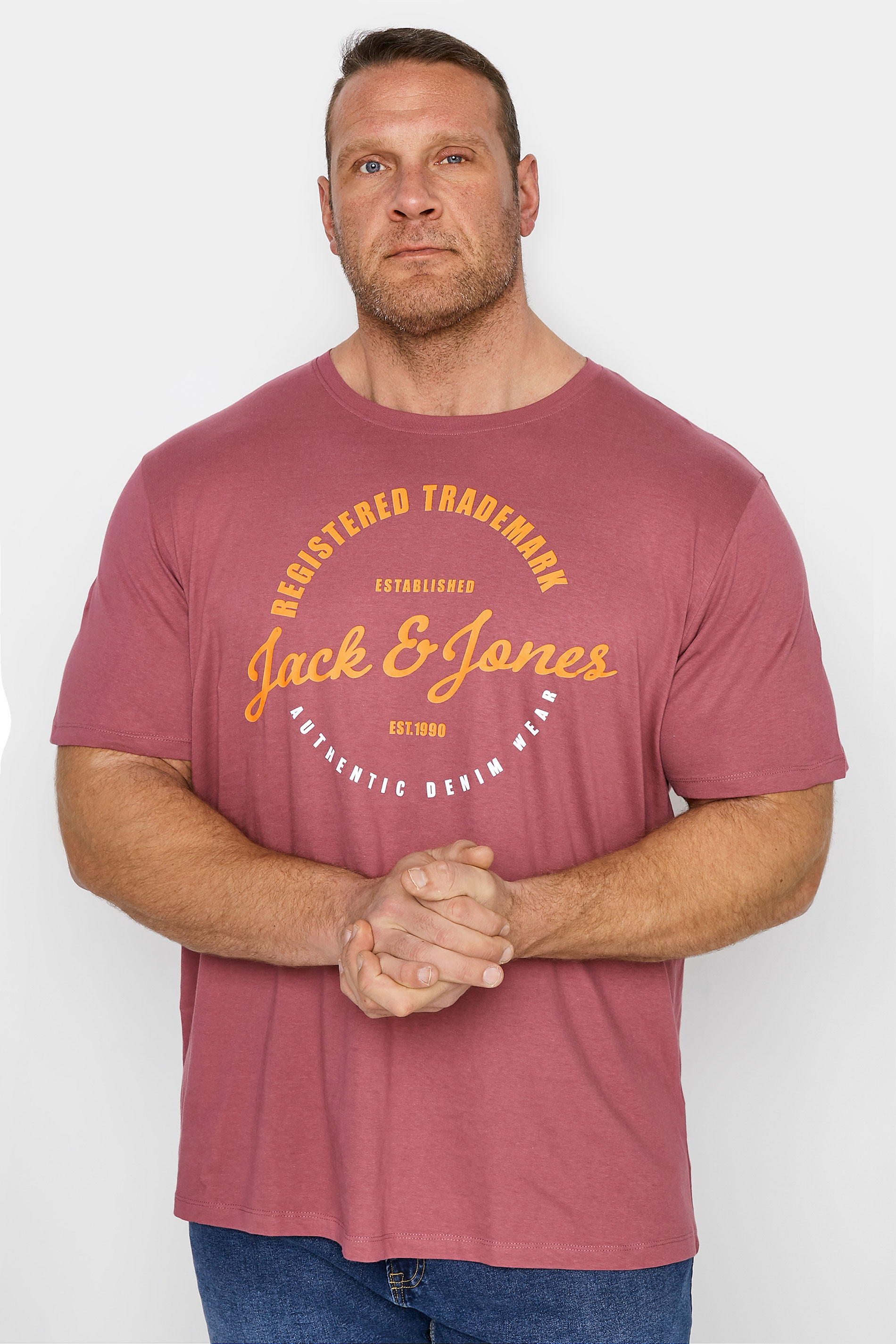 JACK & JONES Big & Tall Rust Red Brat T-Shirt 1