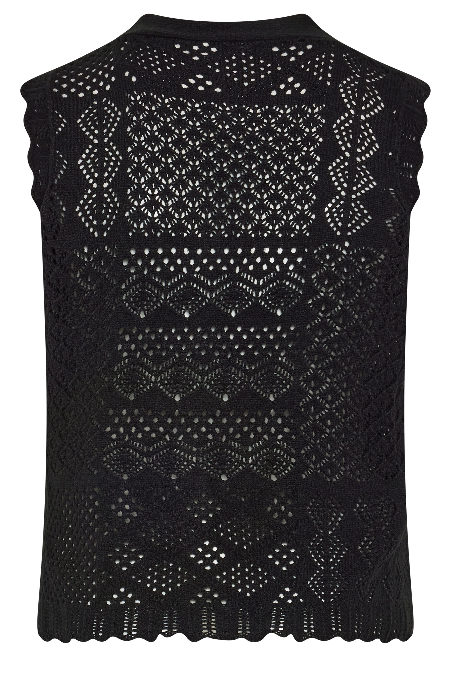 LIMITED COLLECTION Plus Size Black Floral Embroidered Knitted Waistcoat | Yours Clothing 2