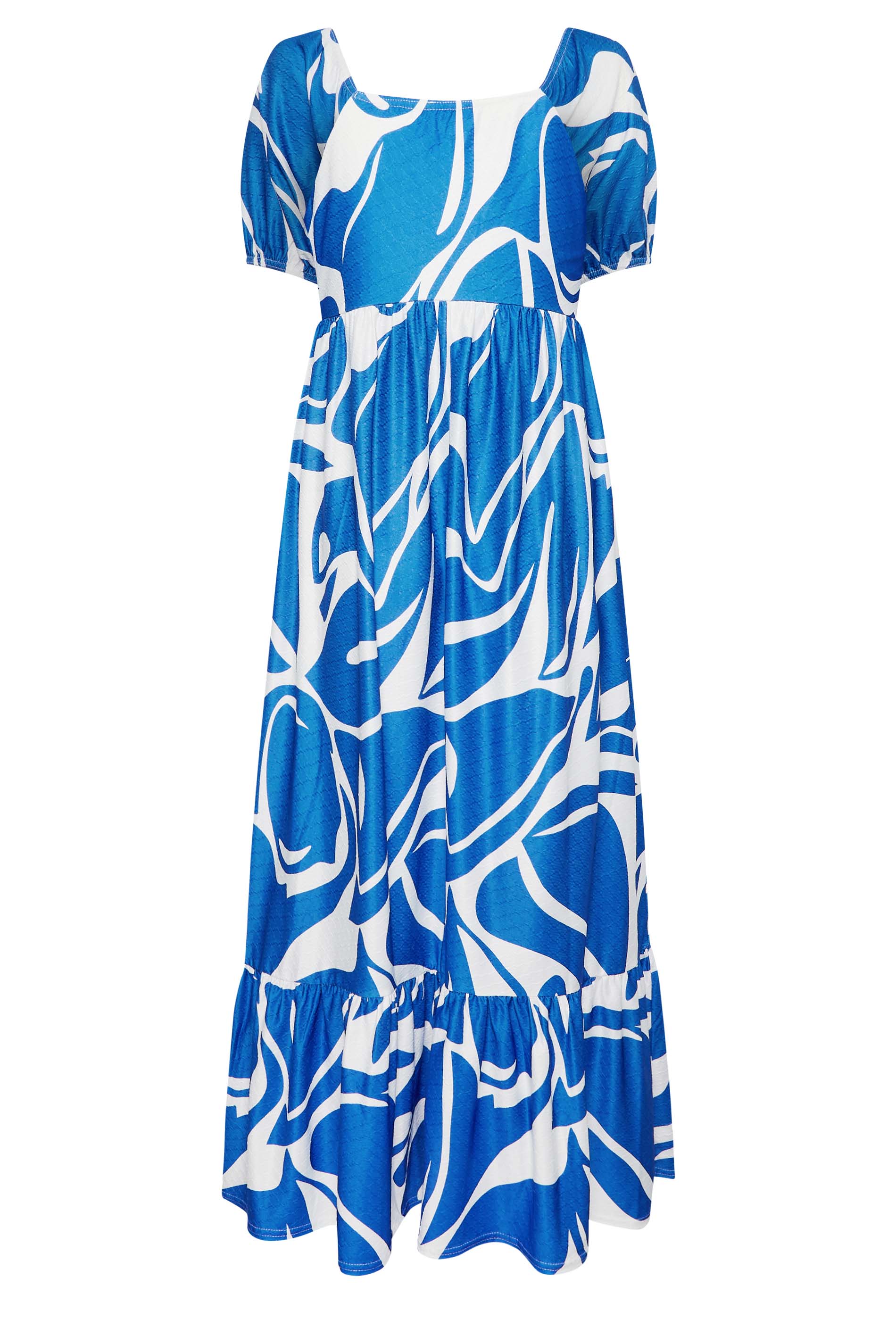 YOURS Plus Size Blue Swirl Print Maxi Dress | Yours Clothing