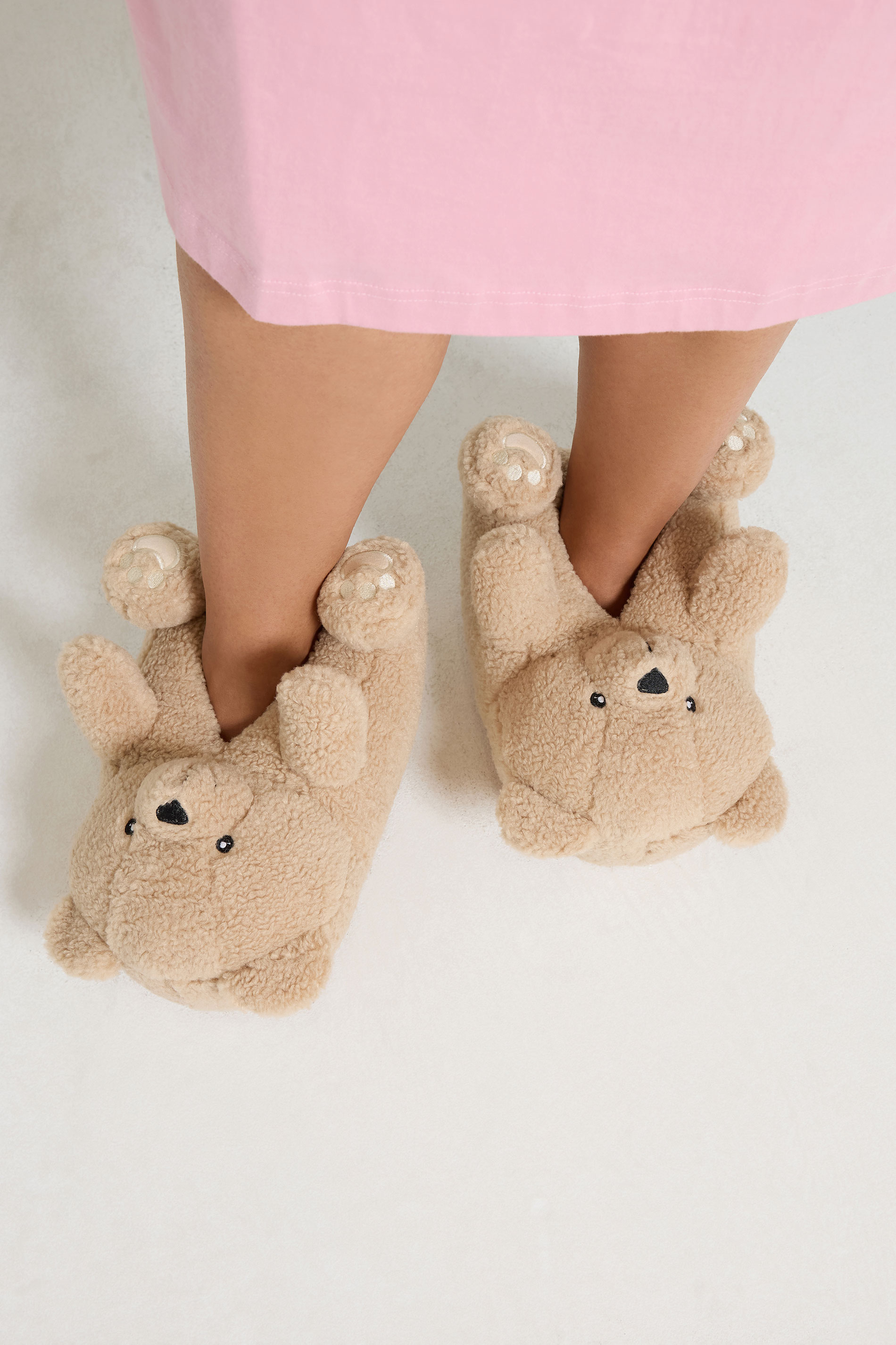 Yours Naturelbruine Teddybeerpantoffelssize 38-39