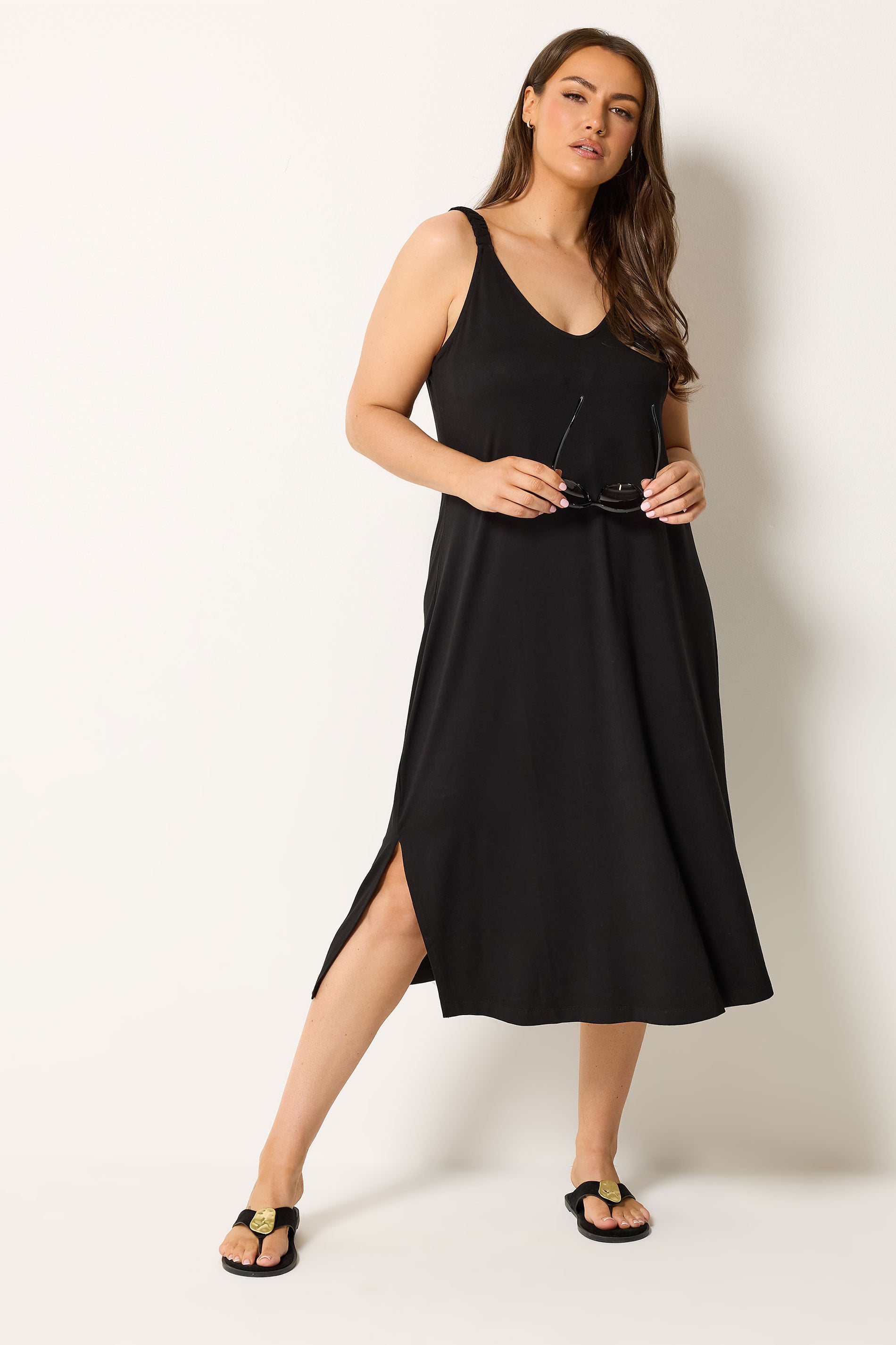 YOURS Plus Size Black Throw On Dress | Yours Clothing 3