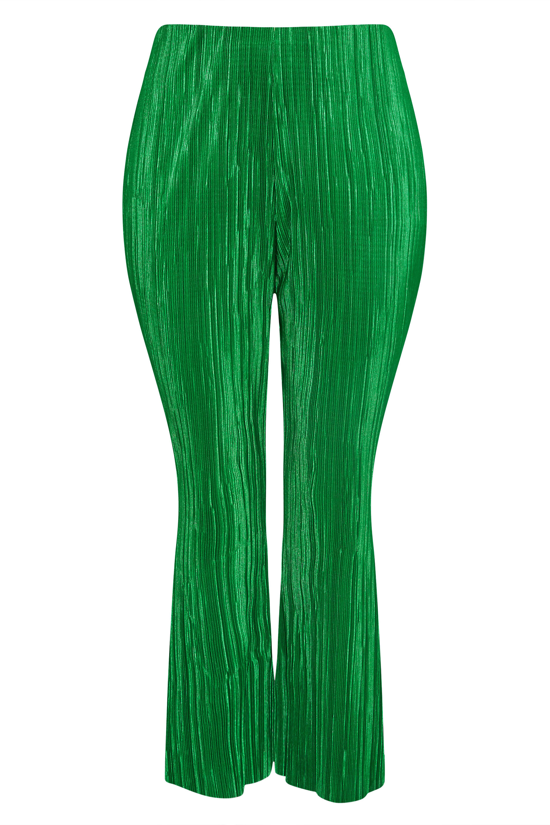 Grande taille  Pantalons Grande taille  Pantalons Larges, Wide Leg | LIMITED COLLECTION - Pantalon Vert Design Ample Plissé - MV31186