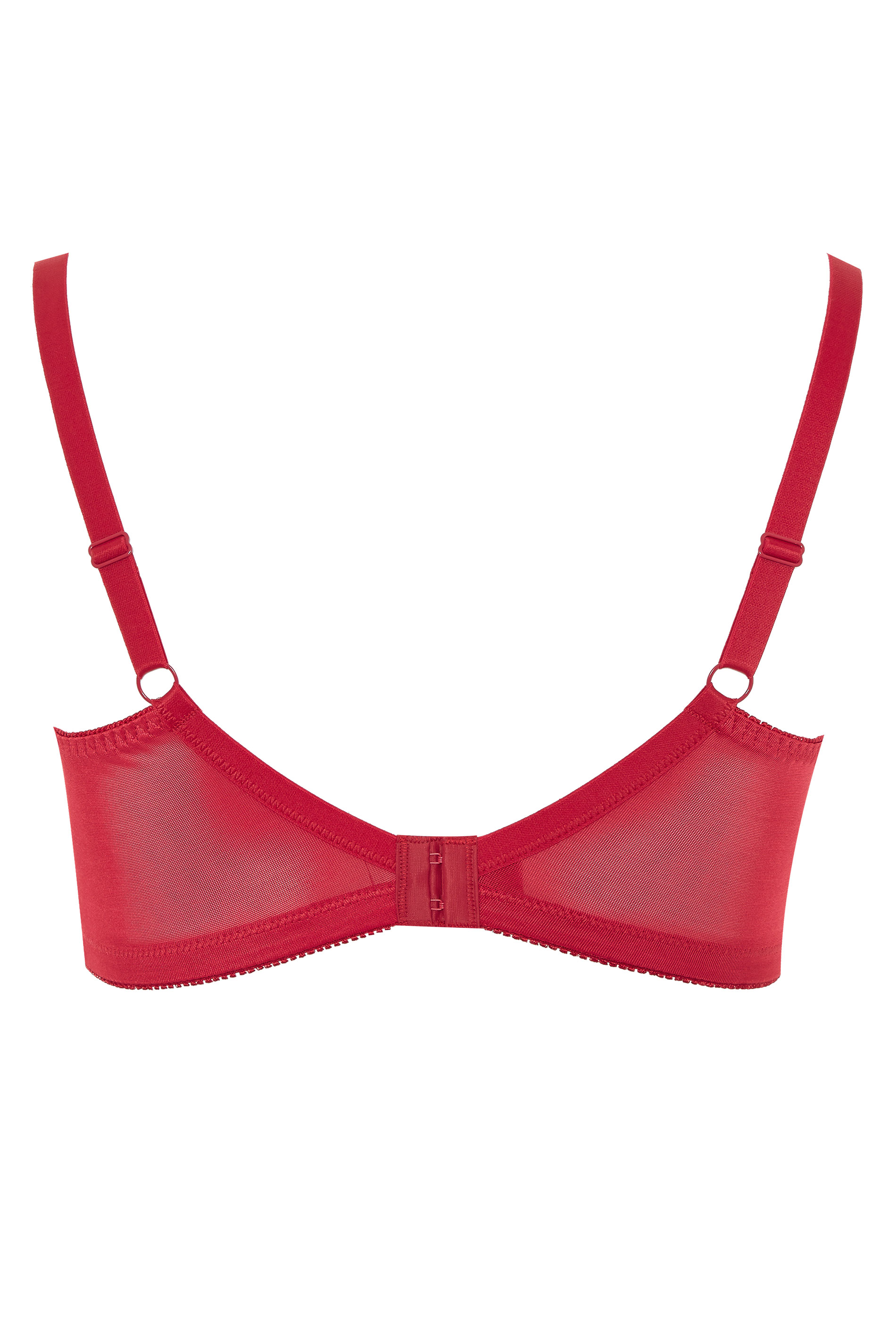 Red Hi Shine Non-Wired Bra | Yours Clothing