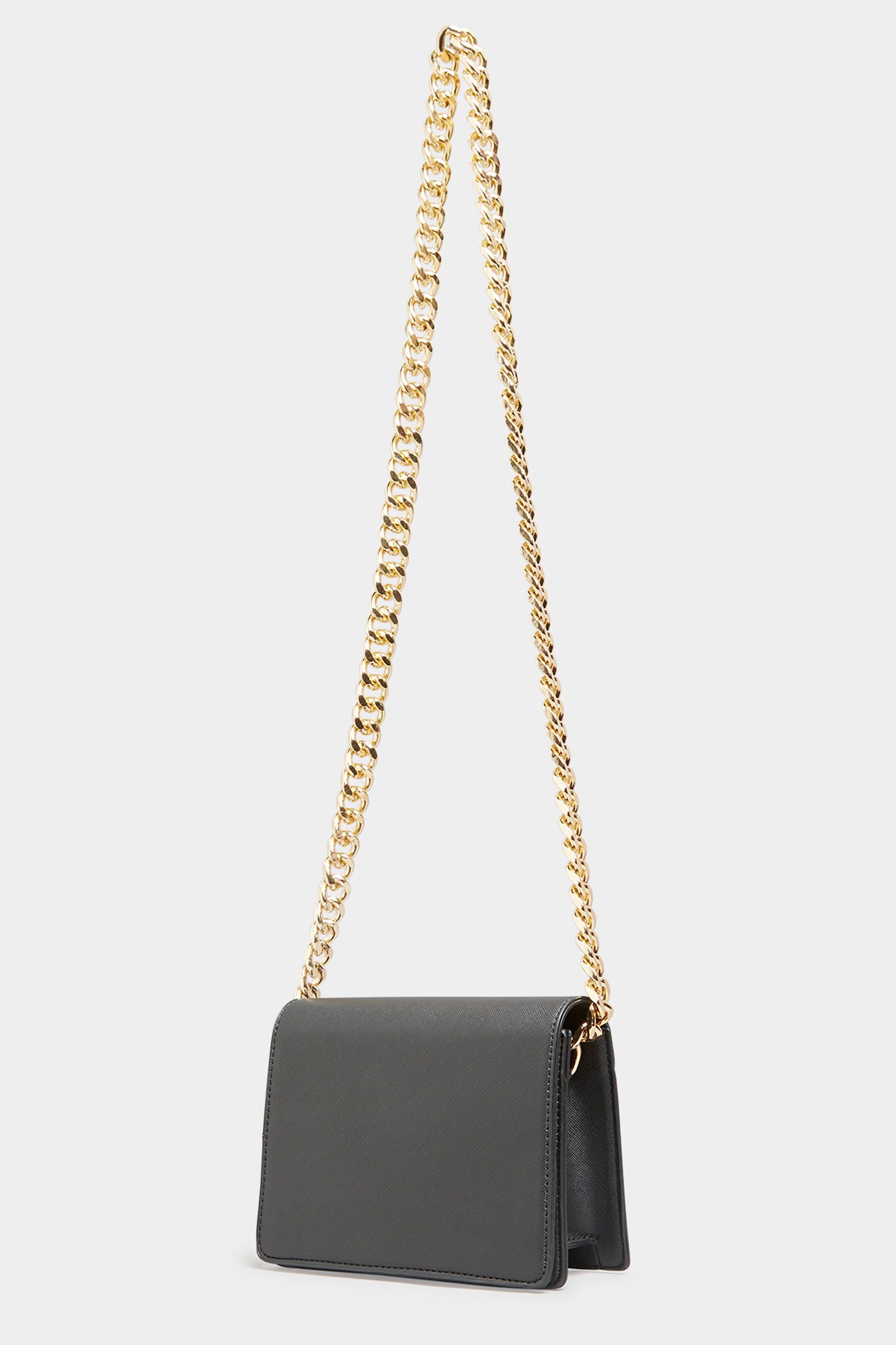 Plus Size Black Chunky Chain Crossbody Bag | Yours Clothing 3