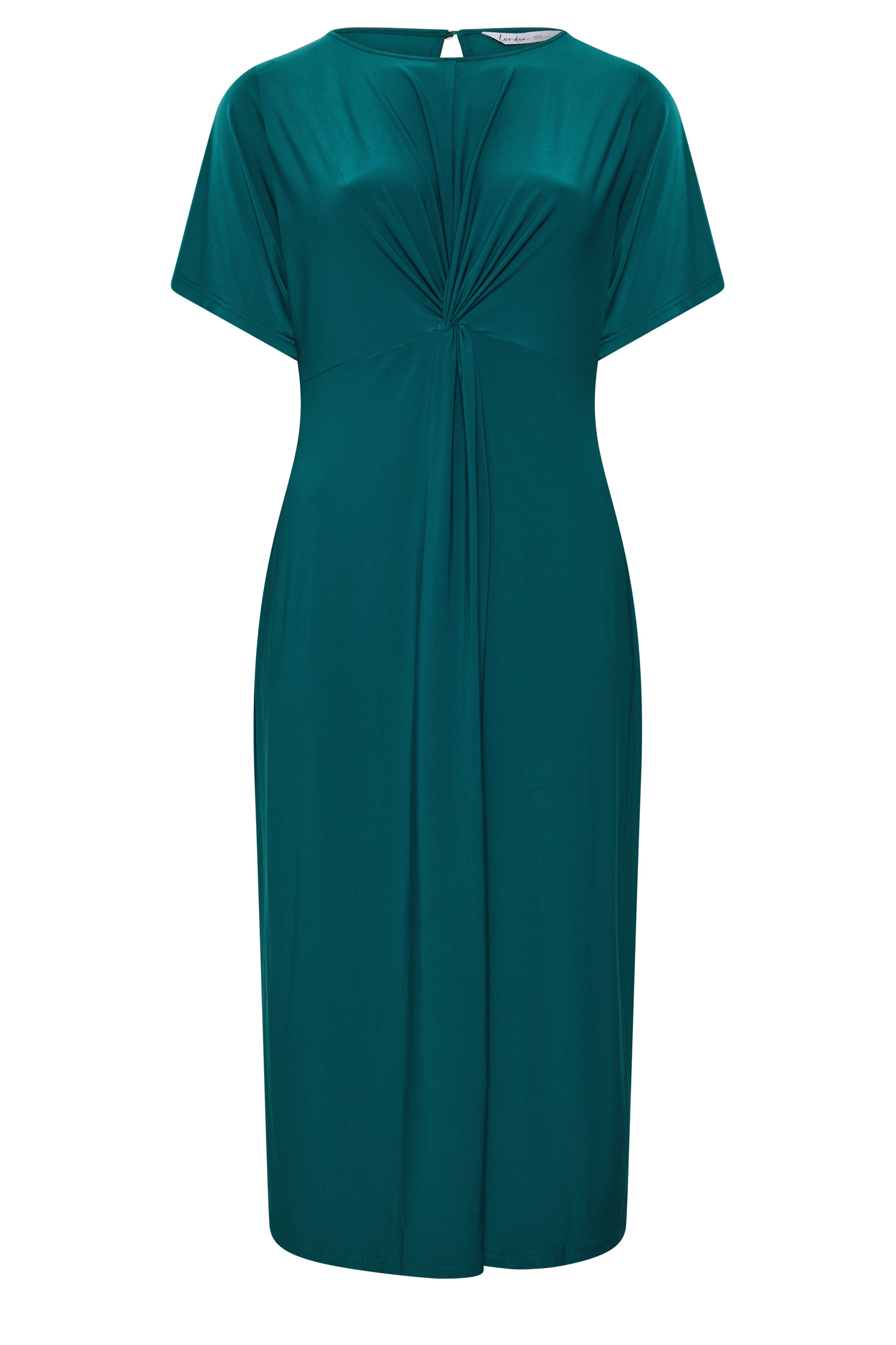Yours London Women's Plus Size Teal Blue Knot Front Dress Size 14