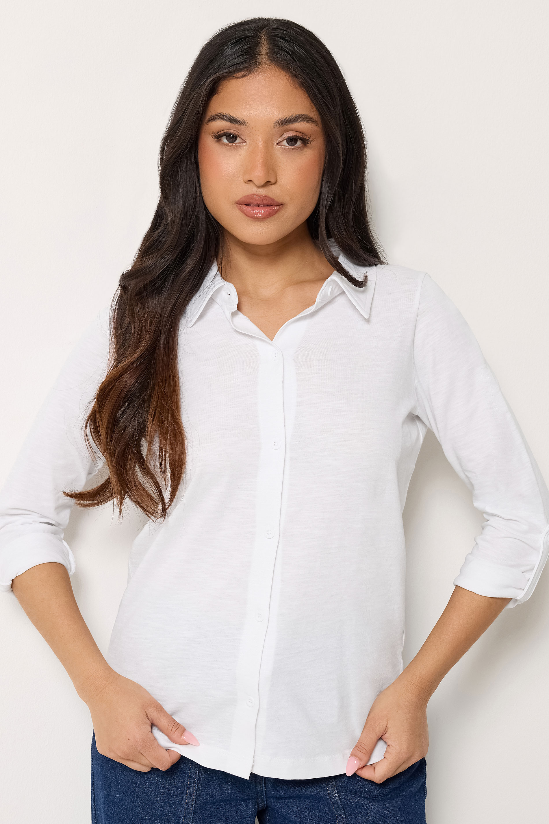 PixieGirl Petite Women's White Button Cotton Shirt | PixieGirl 3