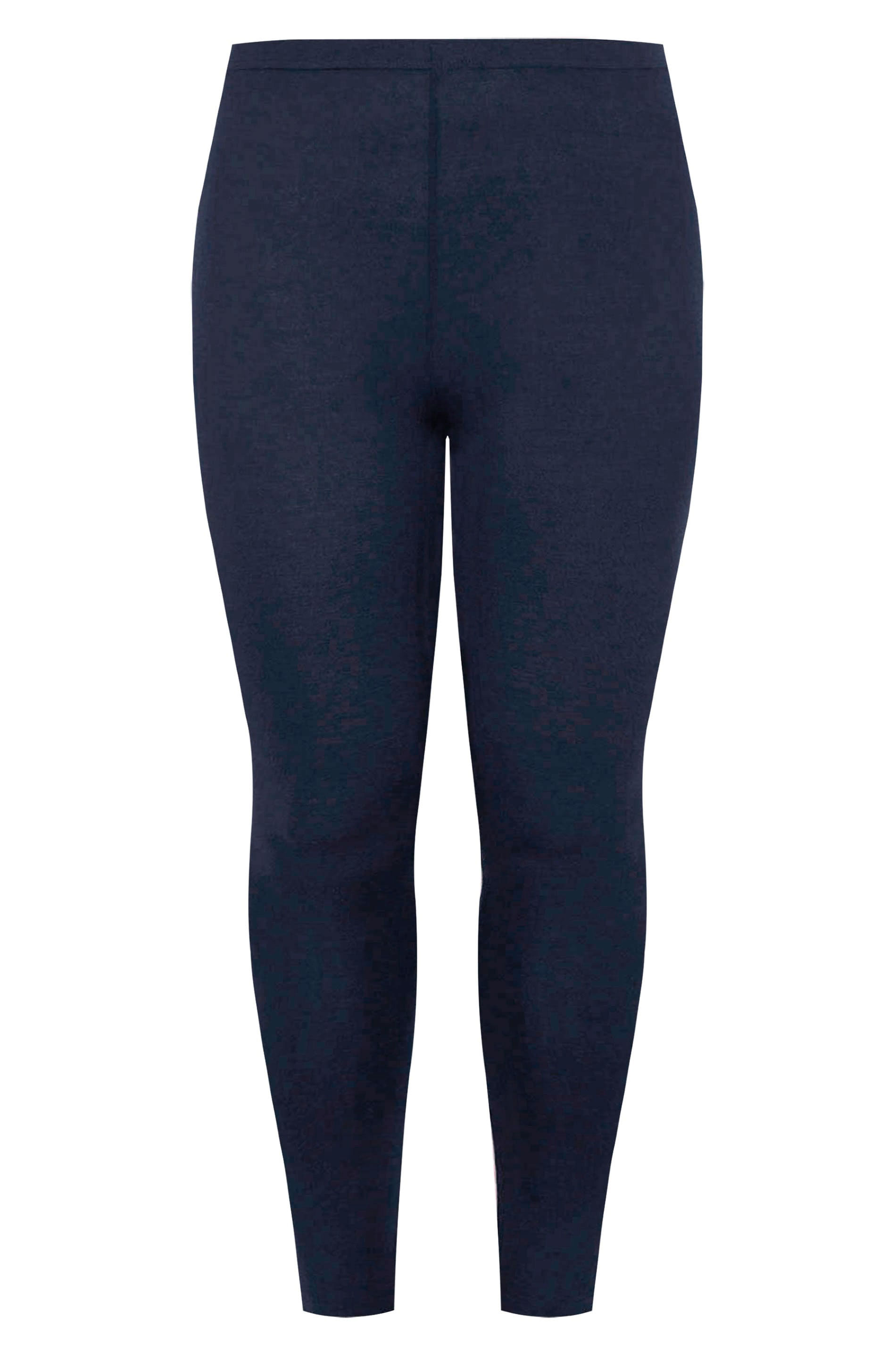 Plus Size YOURS FOR GOOD Navy Blue Viscose Leggings | Yours Clothing 3