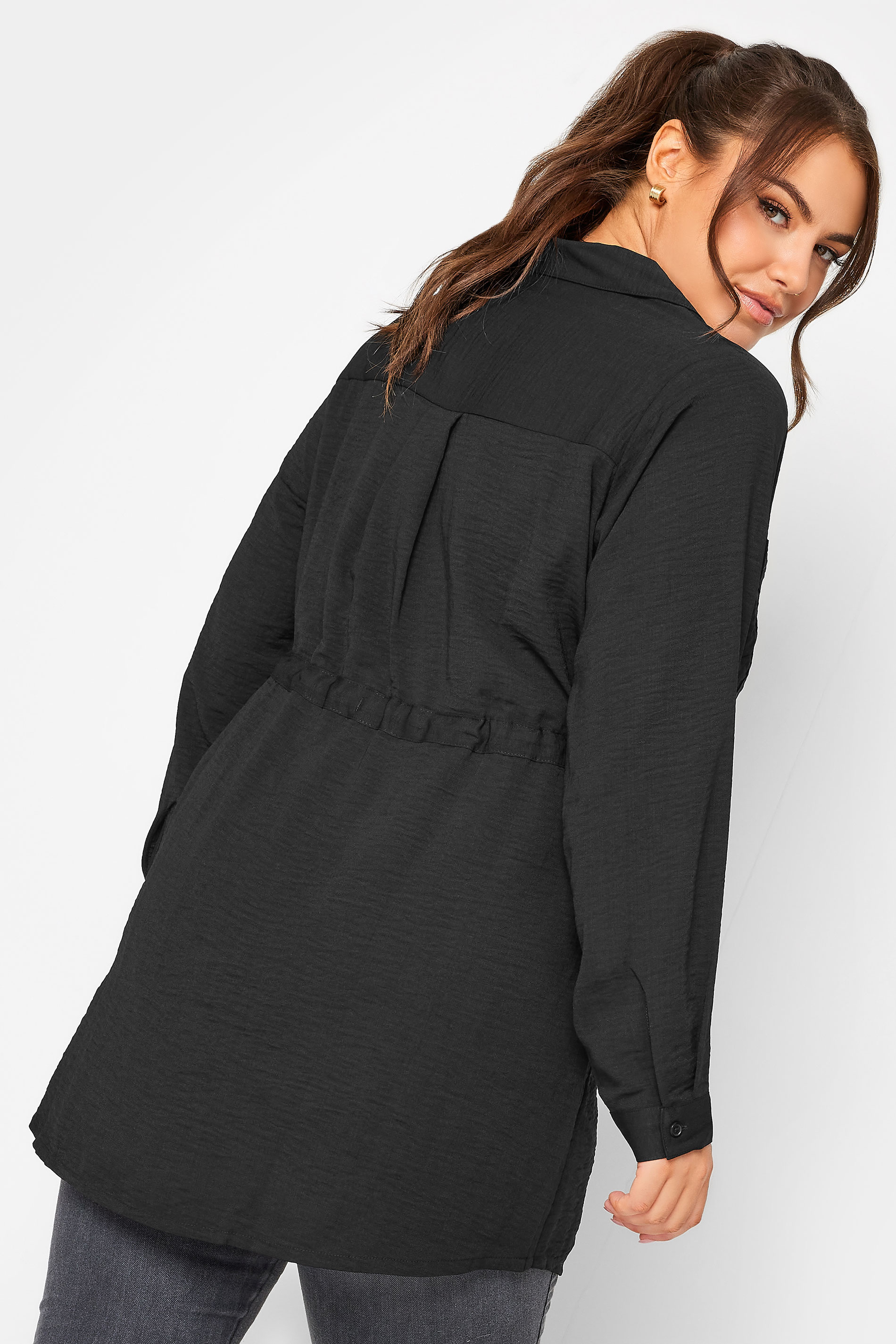 YOURS Curve Plus Size Black Utility Tunic Shirt | Yours Clothing  3