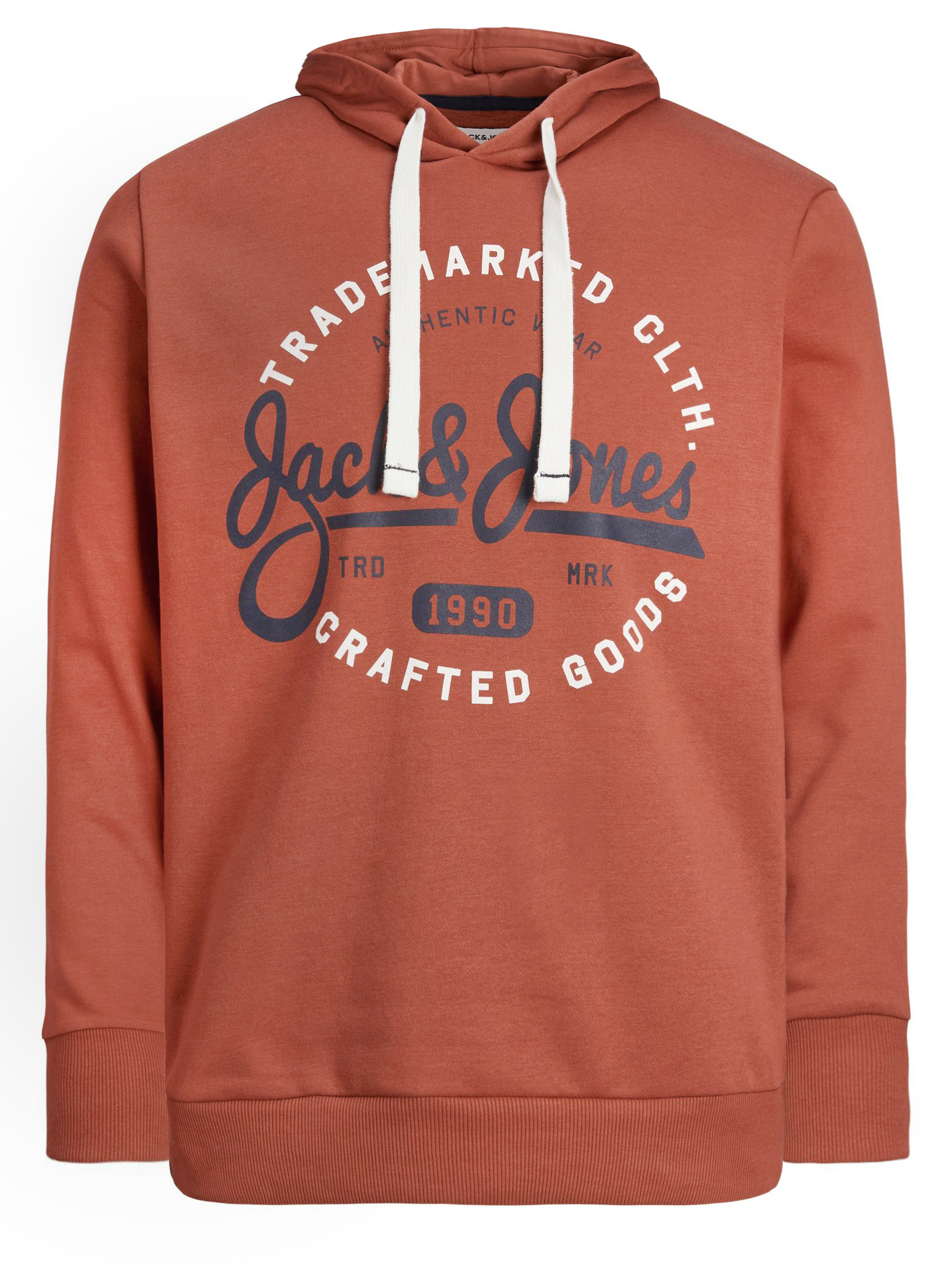 JACK & JONES Big & Tall Red Hooded Logo Print Sweatshirt | BadRhino 2