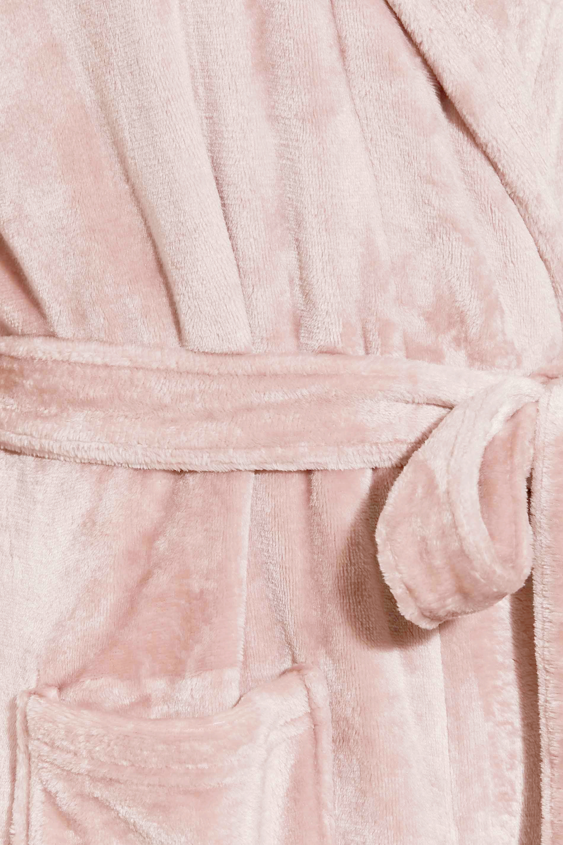 LTS Pink Faux Fur Trim Dressing Gown | Long Tall Sally 1
