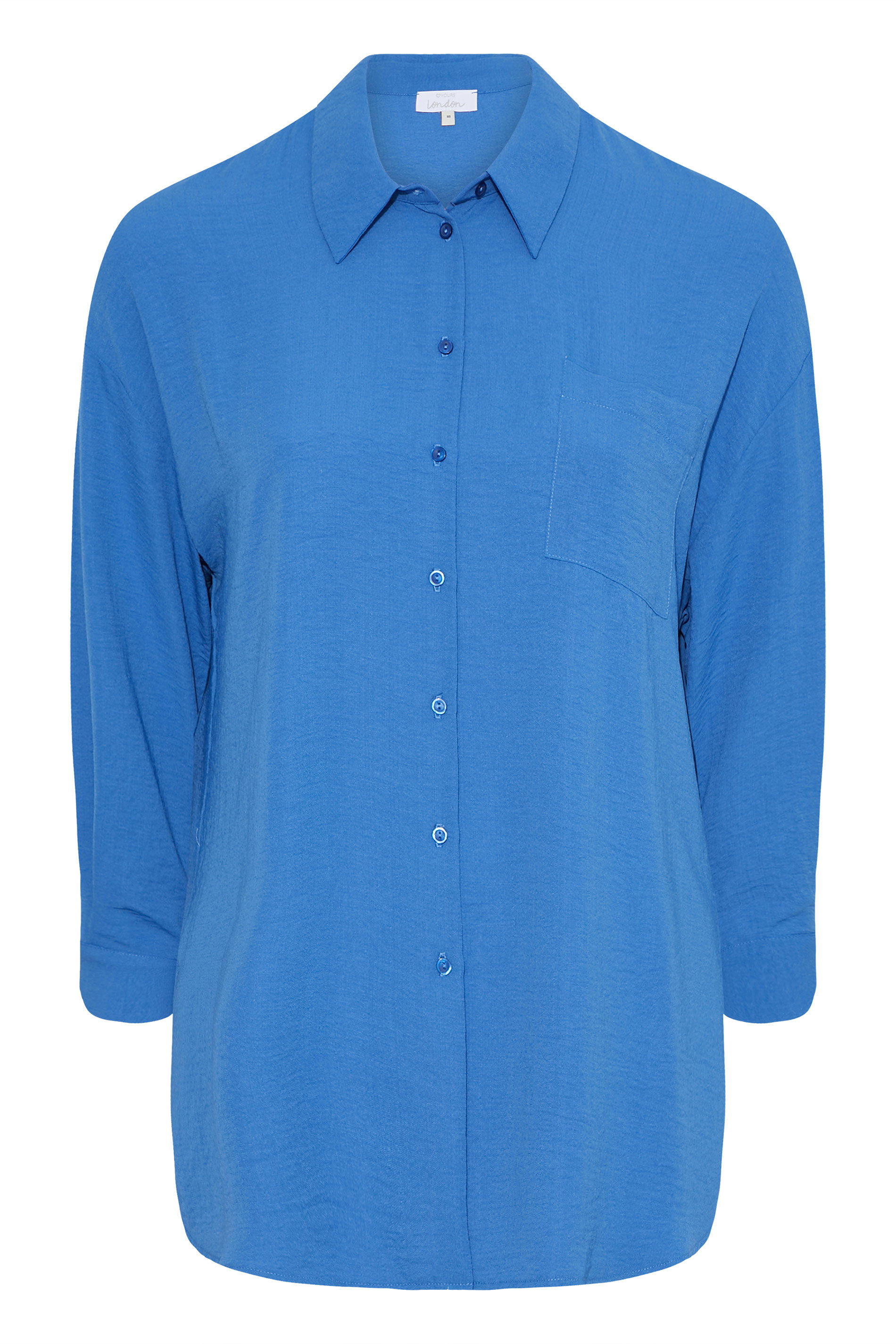 Cobalt Blue Oversized Satin Shirt 