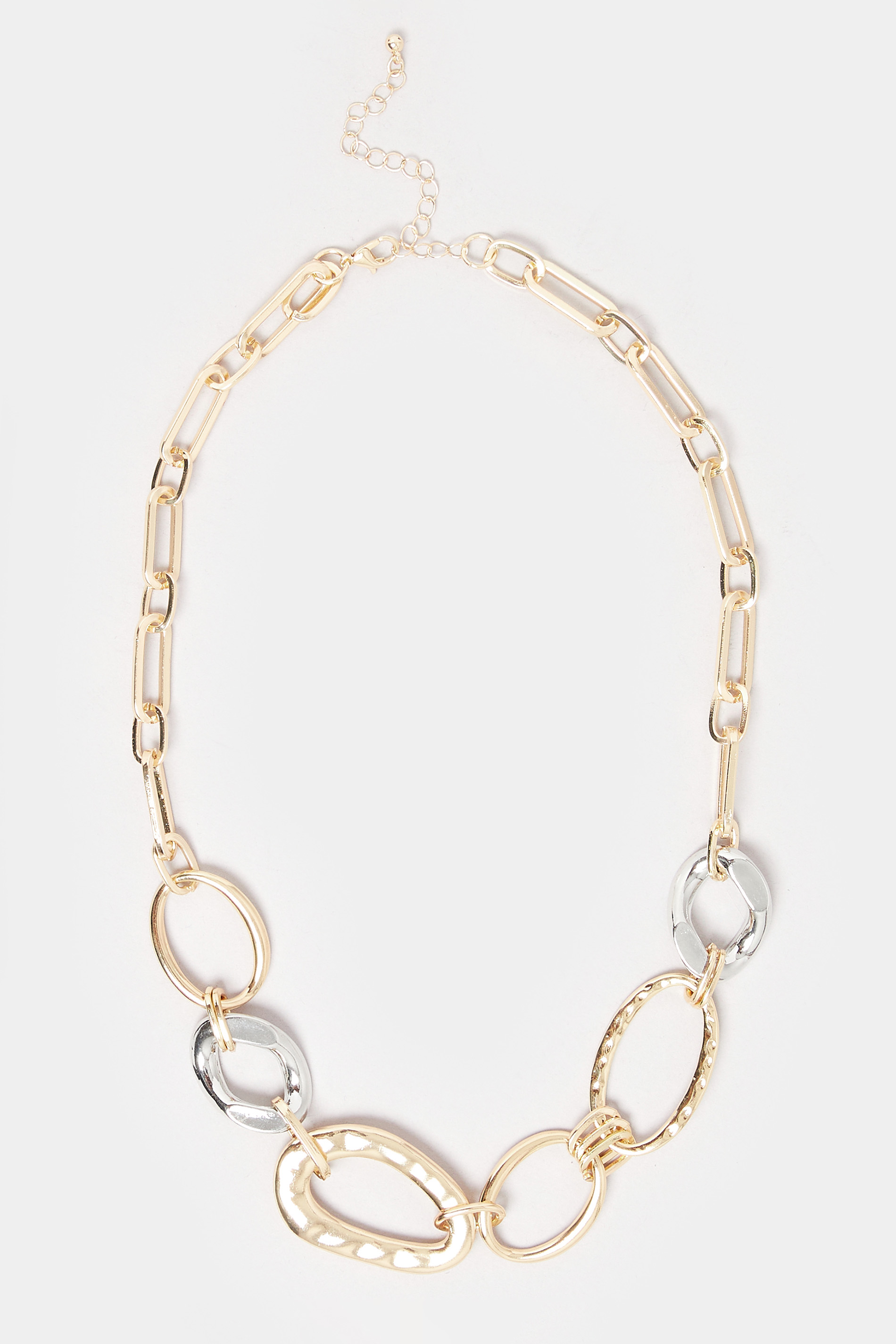 Gold & Silver Tone Statement Chain Link Necklace 2