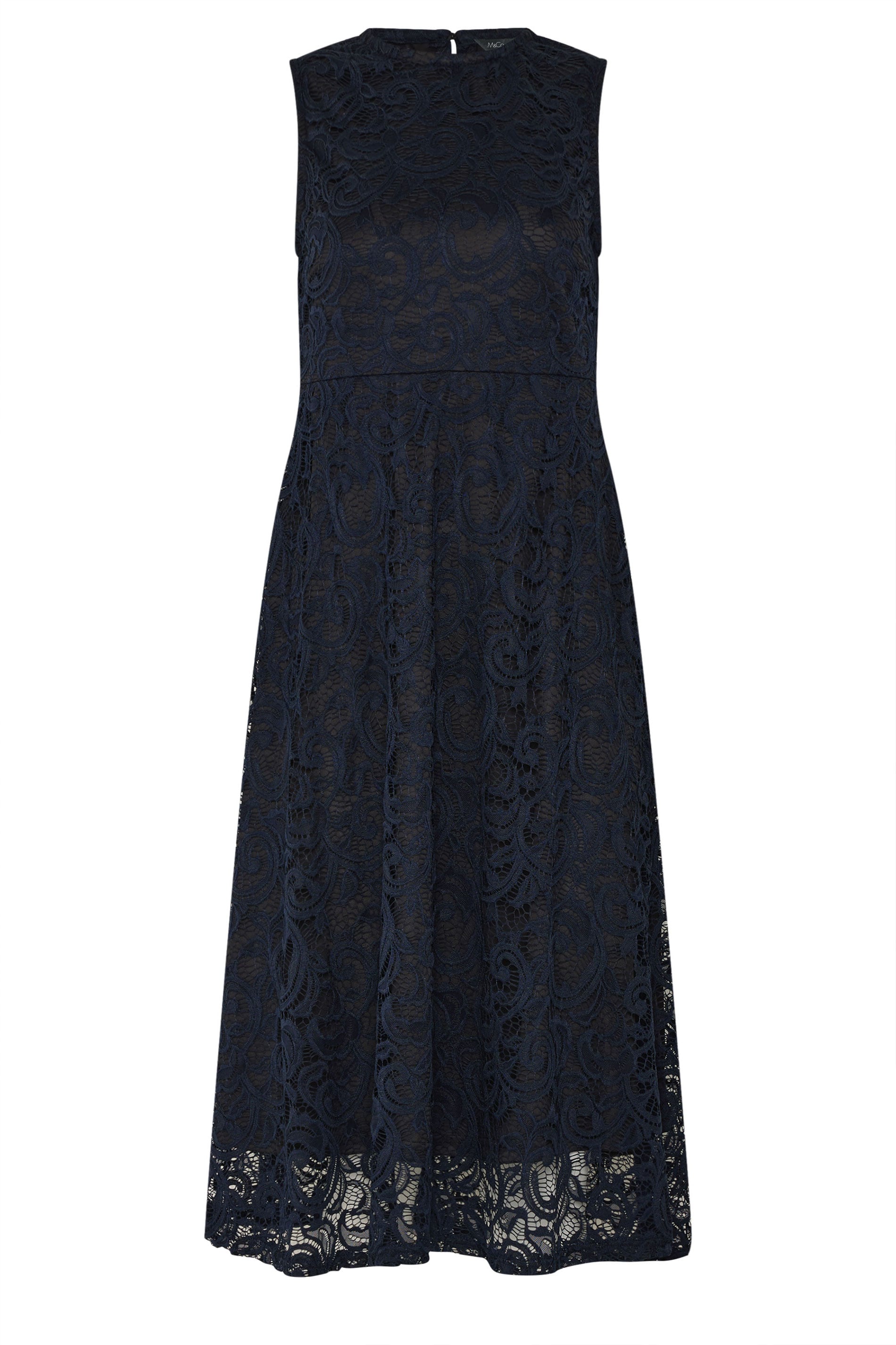 M&Co Navy Blue Lace Skater Dress | M&Co 5