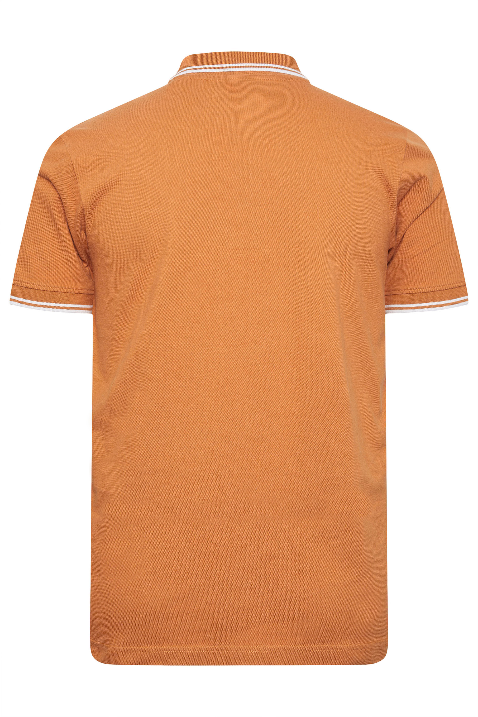 BadRhino Big & Tall Rust Orange Tipped Polo Shirt | Bad Rhino 3