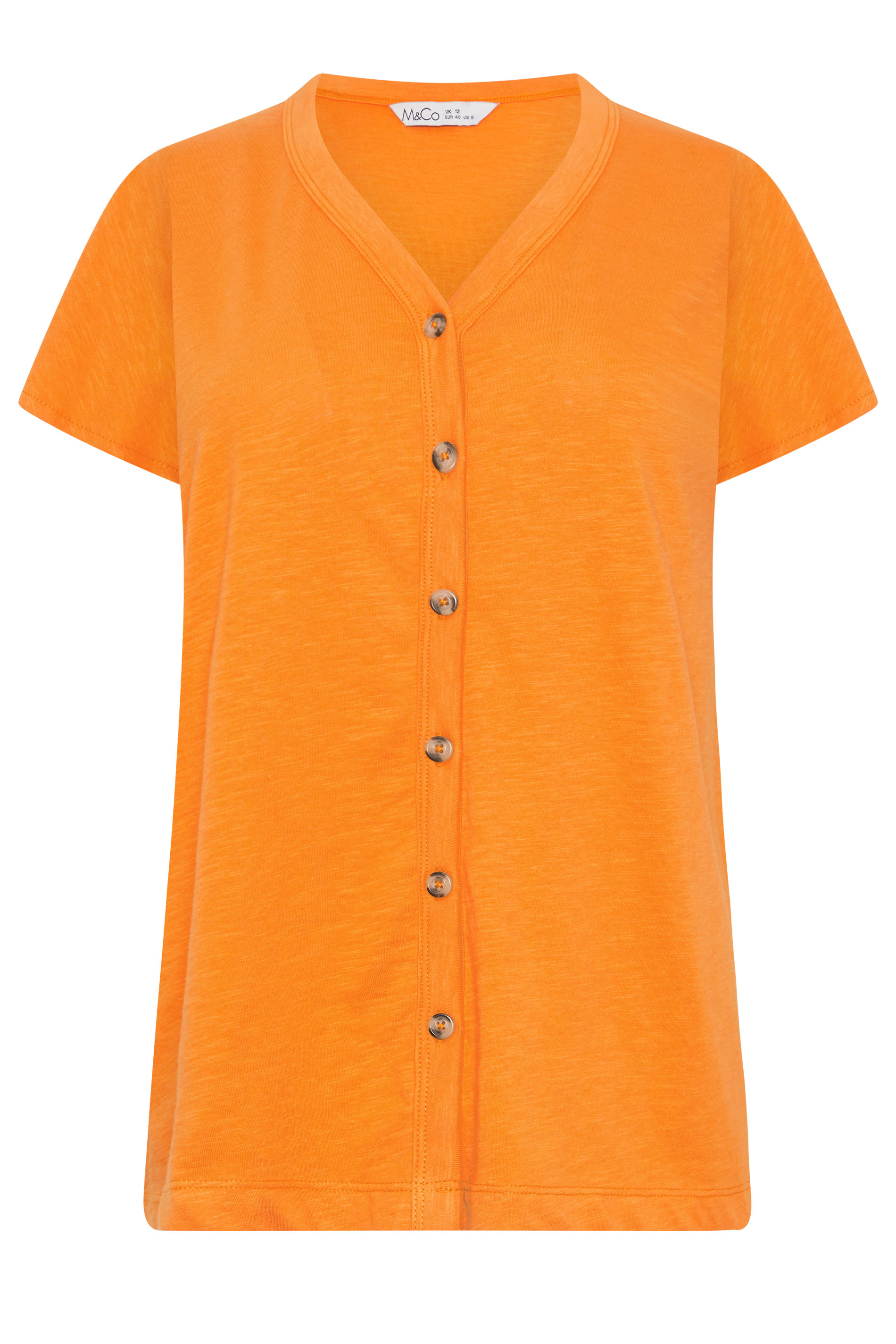 M&Co Orange Cotton Frill Sleeve Blouse| M&Co 5