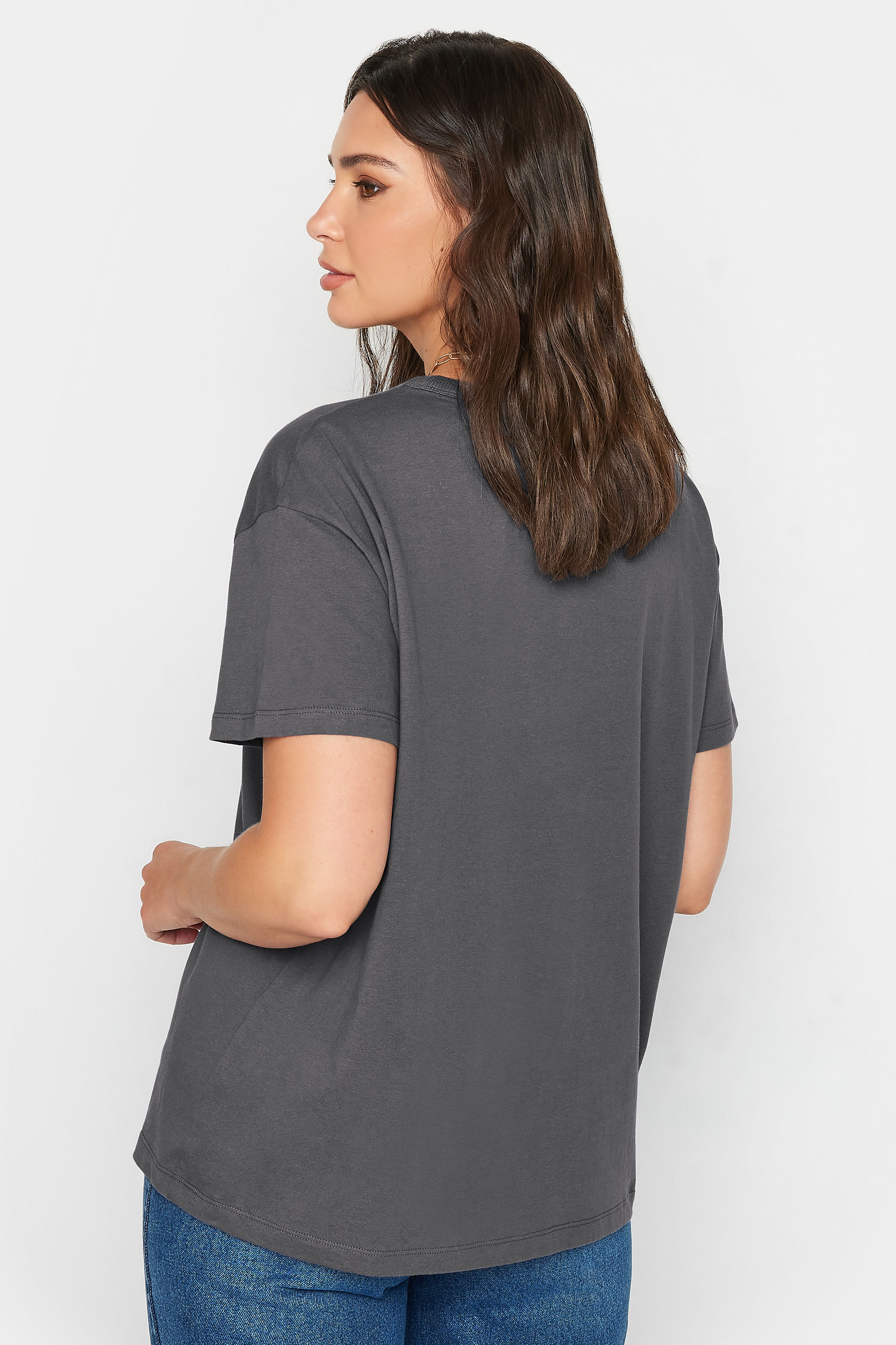 LTS Tall Charcoal Grey Short Sleeve T-Shirt | Yours Clothing  3