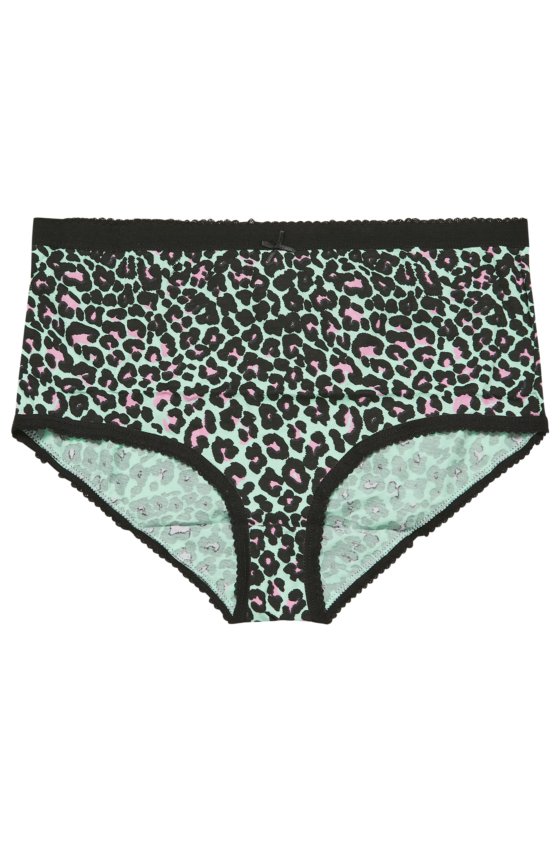 Plus Size 5 PACK Bright Pink Animal Print High Waisted Full Briefs