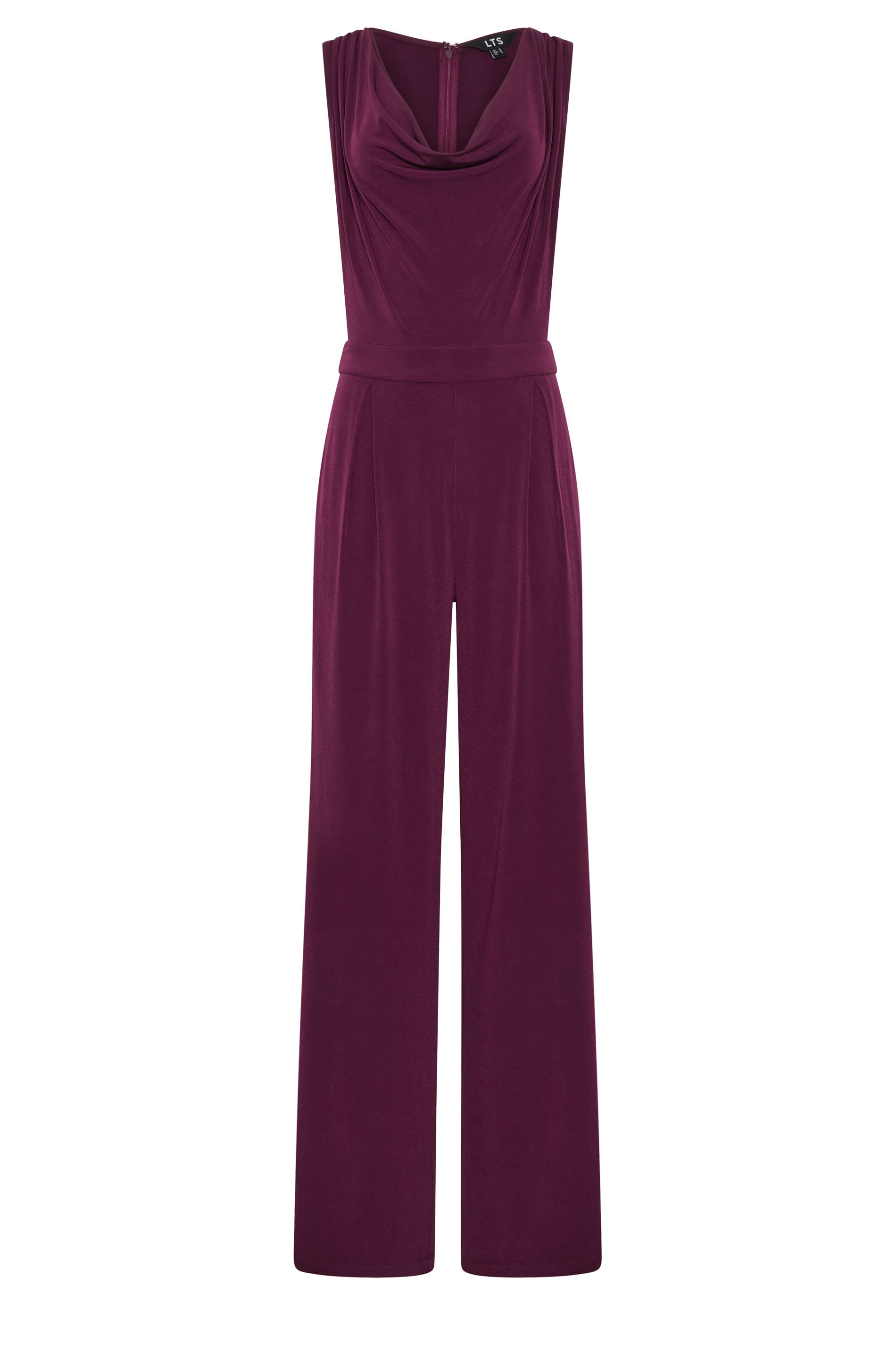 LTS Tall Women's Plum Purple Cowl Neck Wide Leg Jumpsuit | Long Tall Sally 5