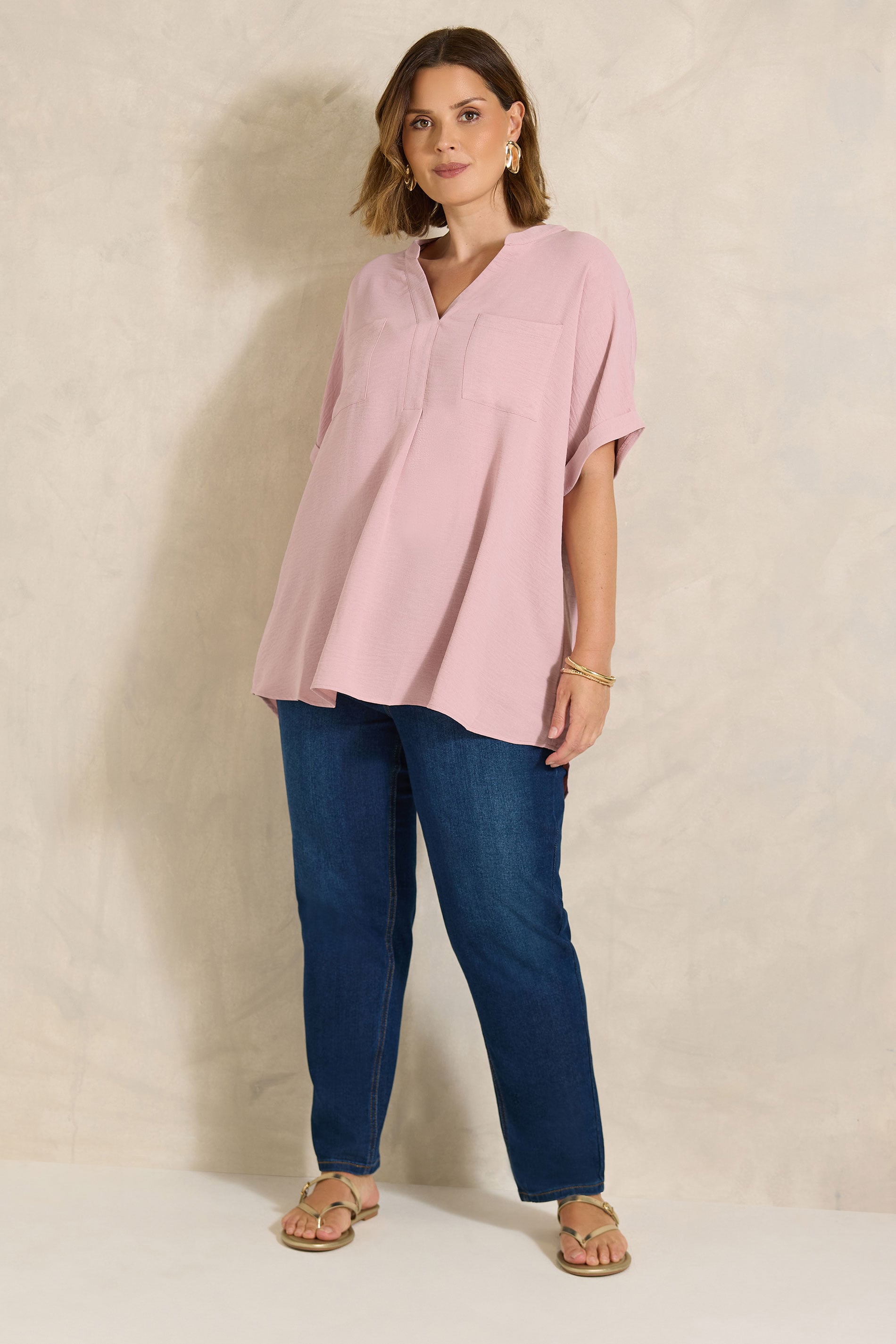 EVANS Plus Size Rose Pink Overhead Utility Shirt | Evans 1