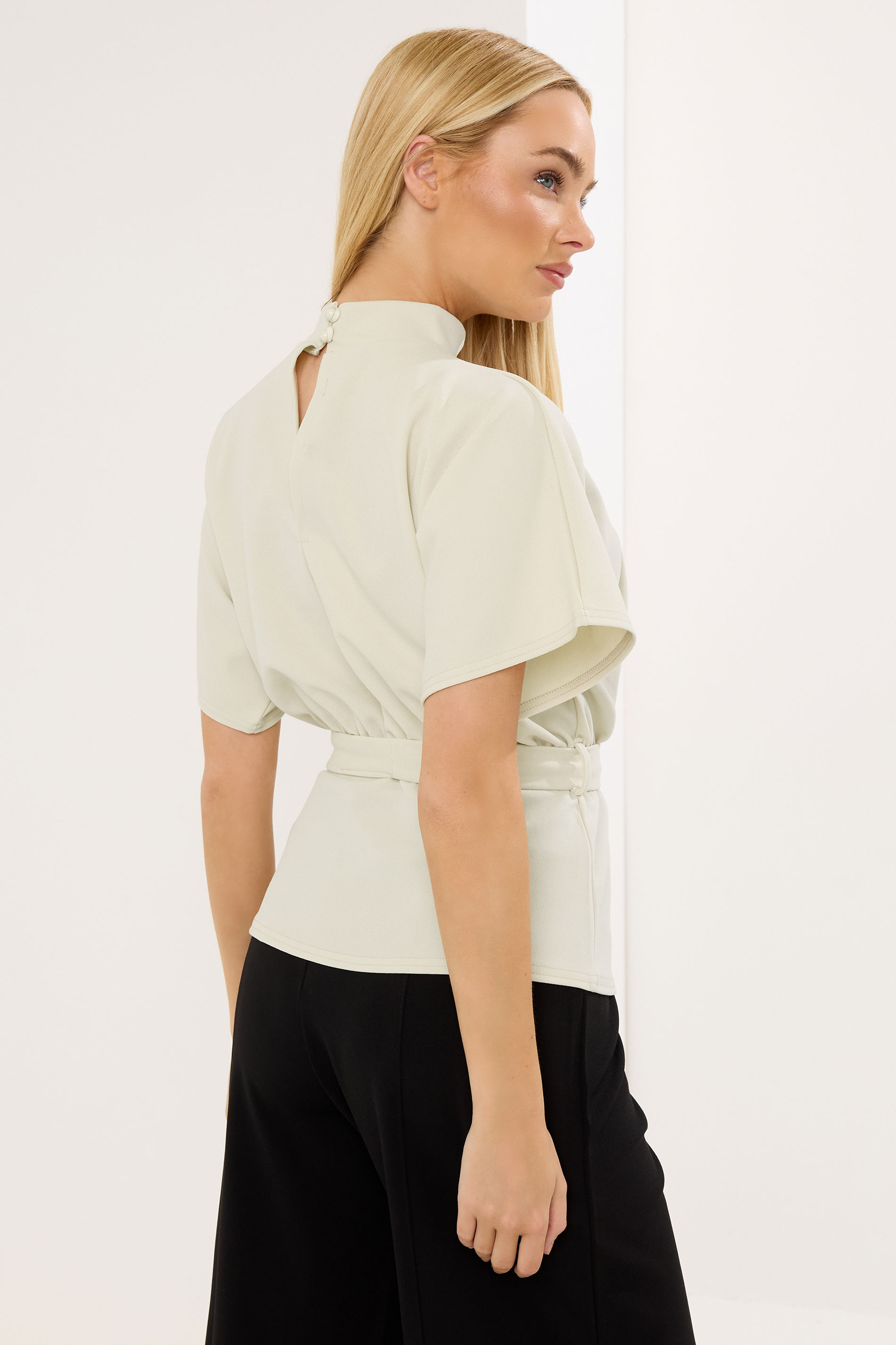 STAR Natural BrownHigh Neck Belted Top | StarByJM 2