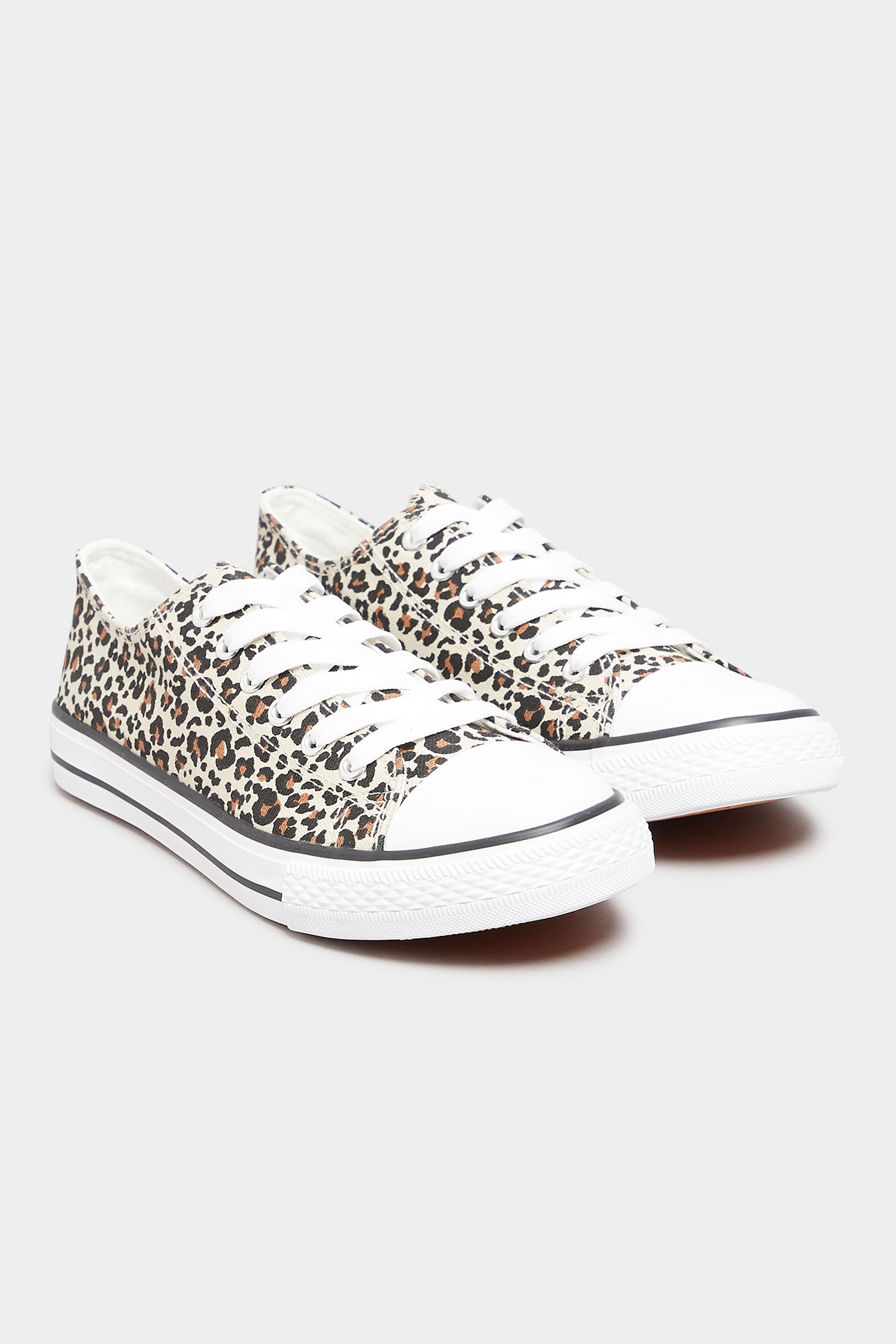 Brown Leopard Print Canvas Low Trainers In Wide E Fit_R.jpg