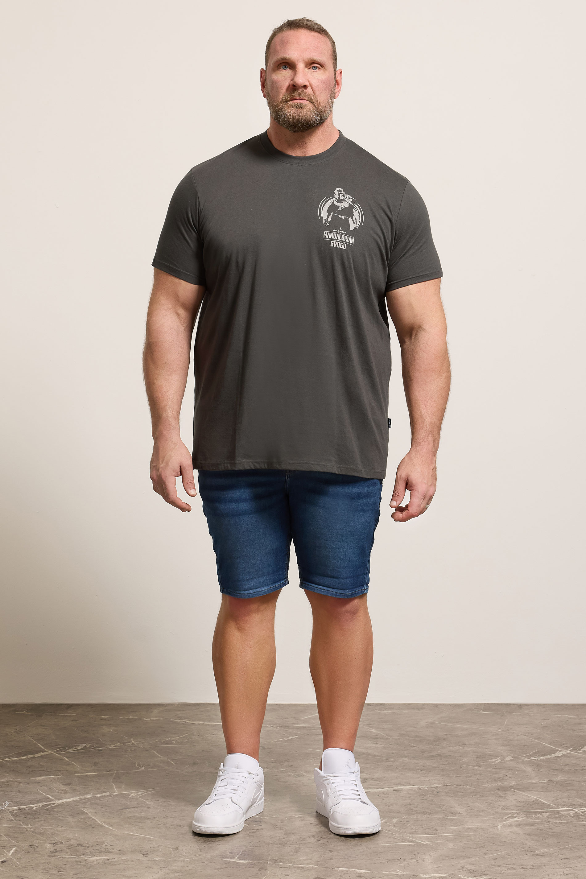 BadRhino Big & Tall Grey Mandalorian & Grogu Graphic T-Shirt | BadRhino 1