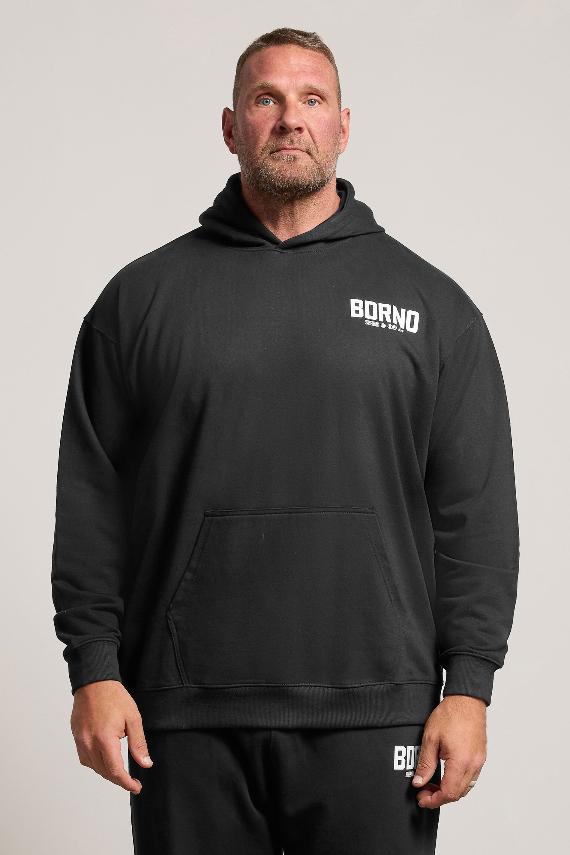 BDRNO Premium Big & Tall Black Logo Hoodie | BadRhino 3