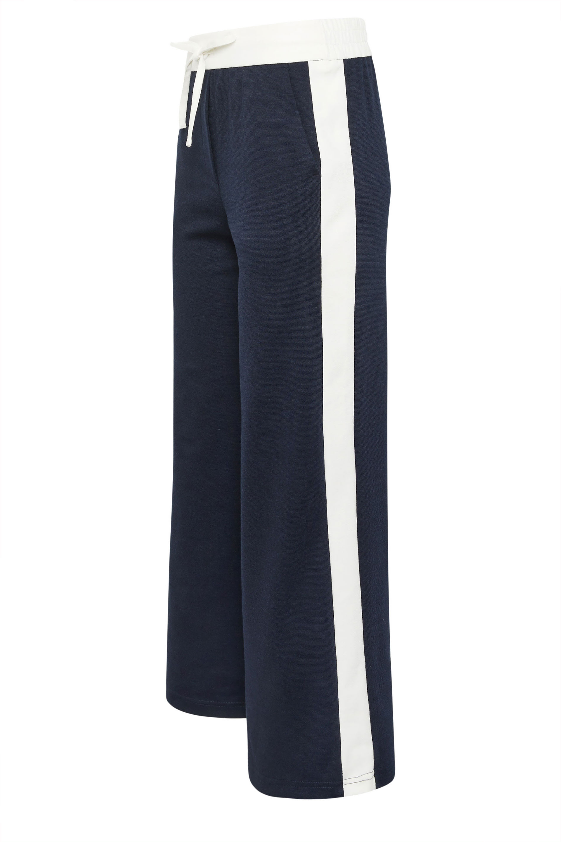 M&Co Petite Navy Blue Side Stripe Wide Leg Trousers | M&Co 6
