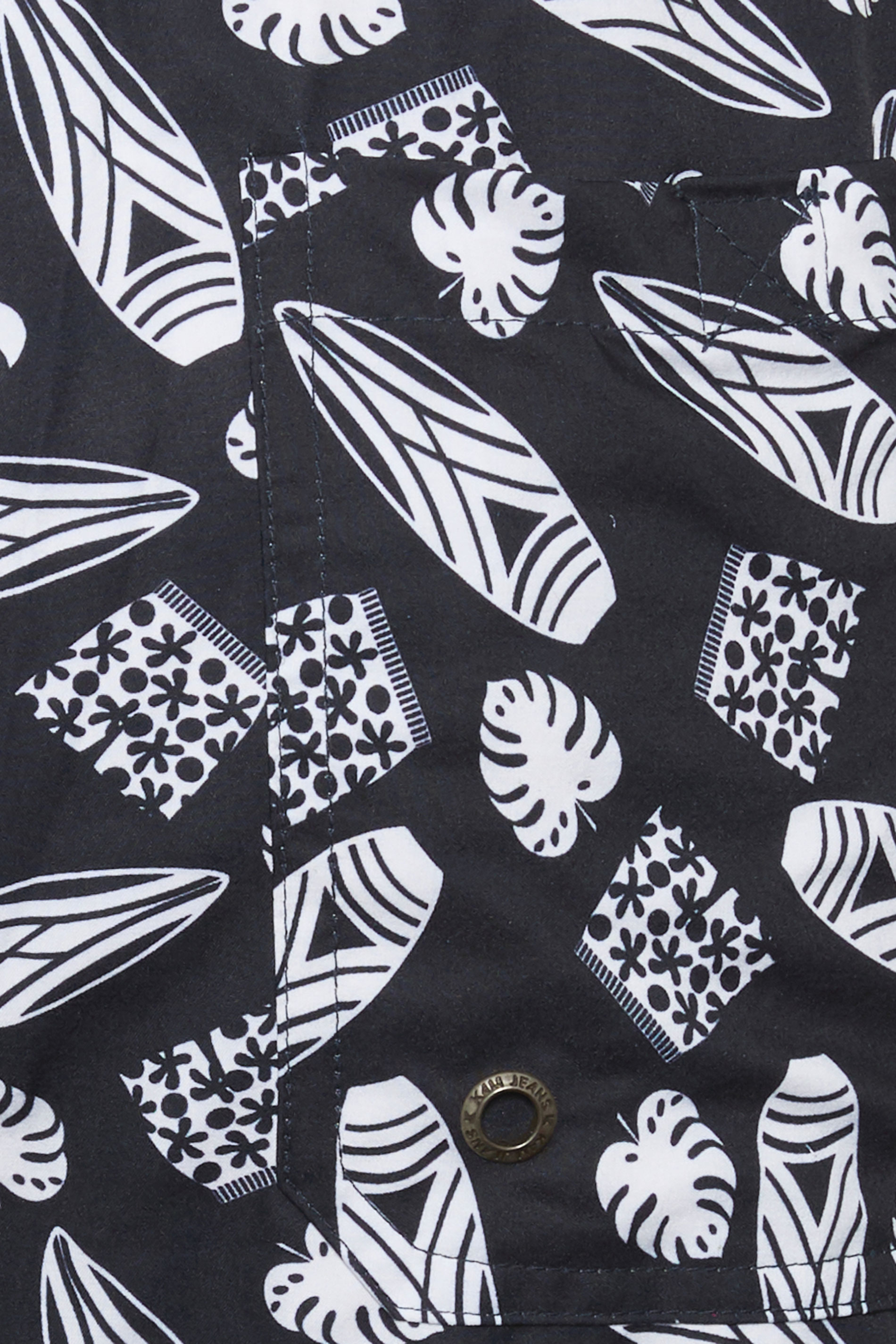 KAM Big & Tall Navy Blue Geometric Swim Shorts | BadRhino 5
