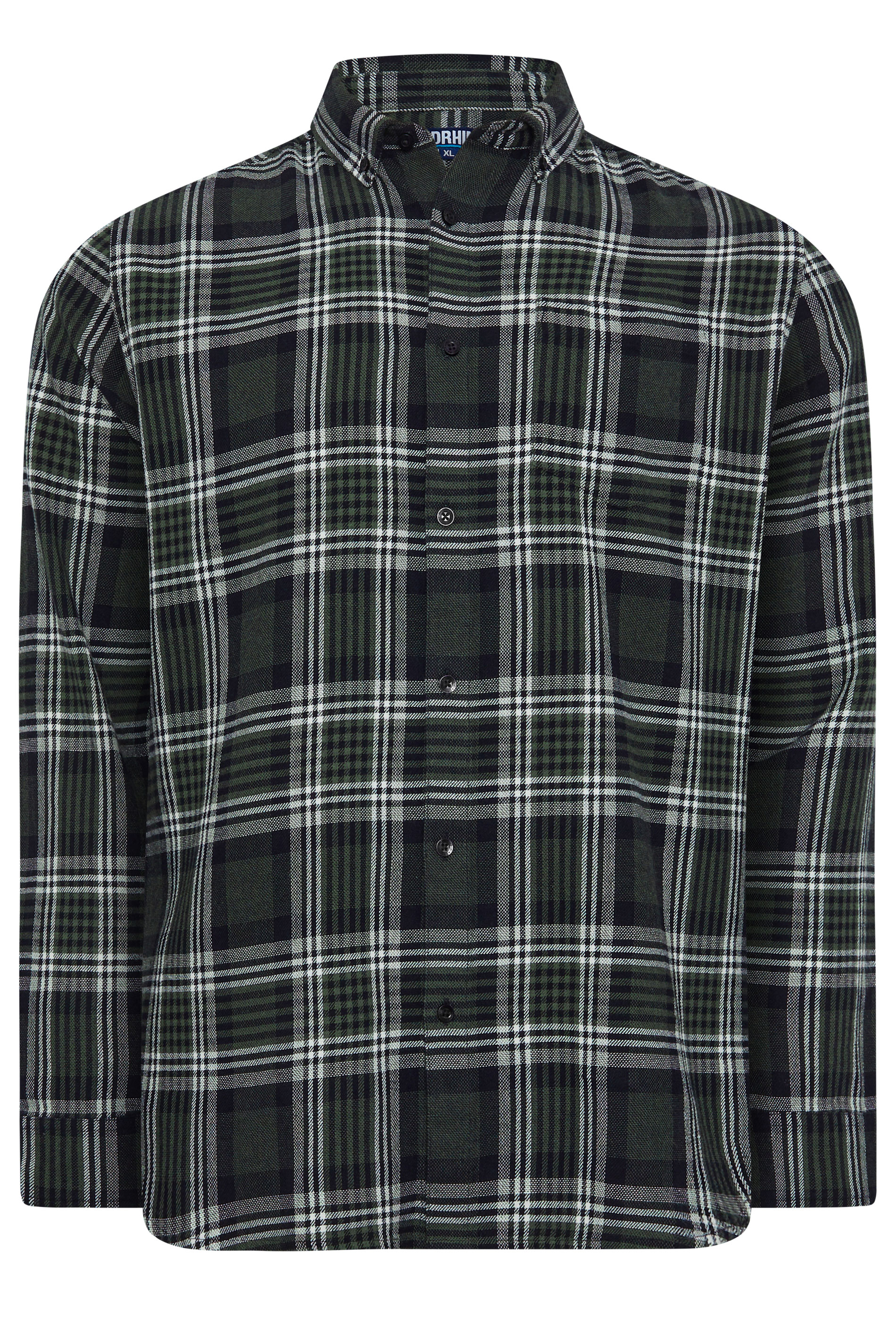 BadRhino Big & Tall Green Check Long Sleeve Shirt | BadRhino 1