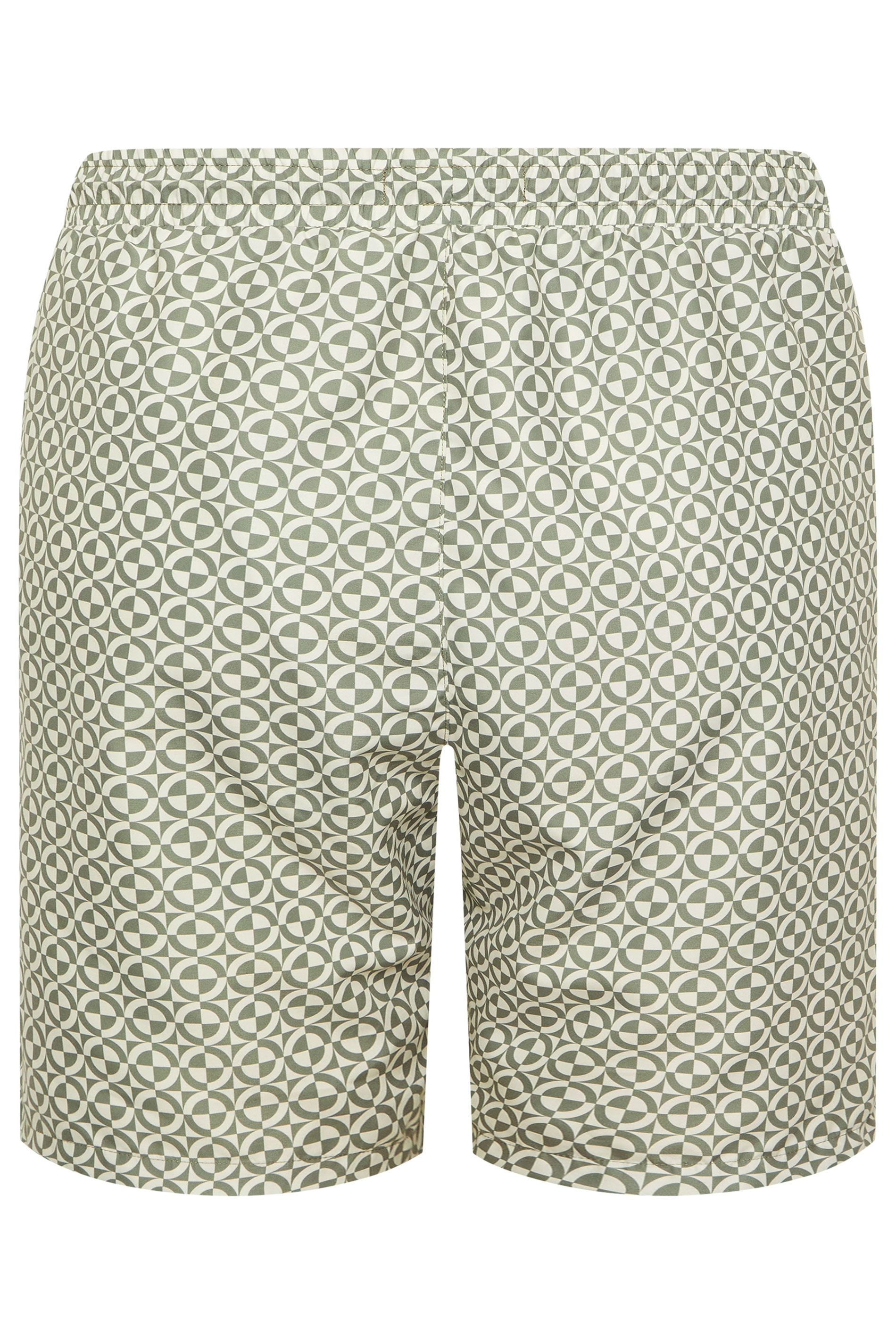 BadRhino Big & Tall Green & White Geometric Swim Shorts | BadRhino 7
