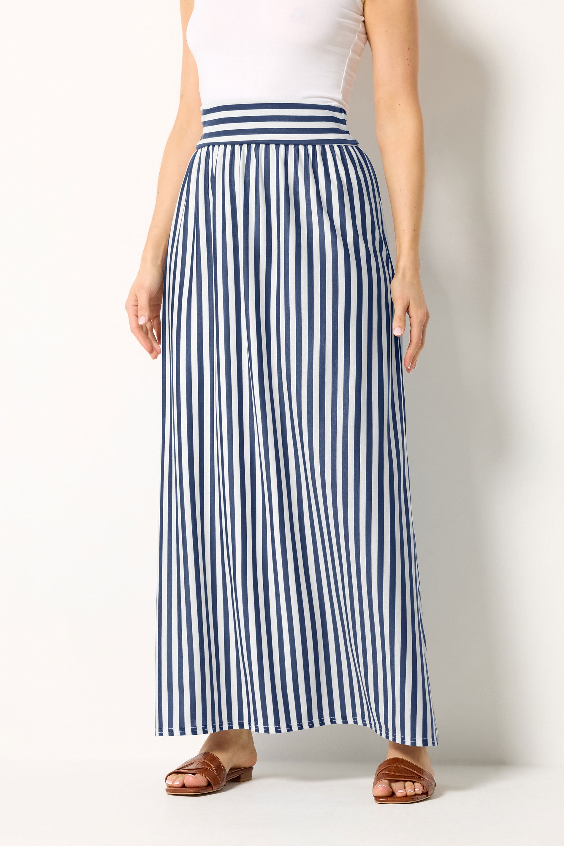 LTS Tall Women's Blue Stripe Maxi Skirt | Long Tall Sally 1