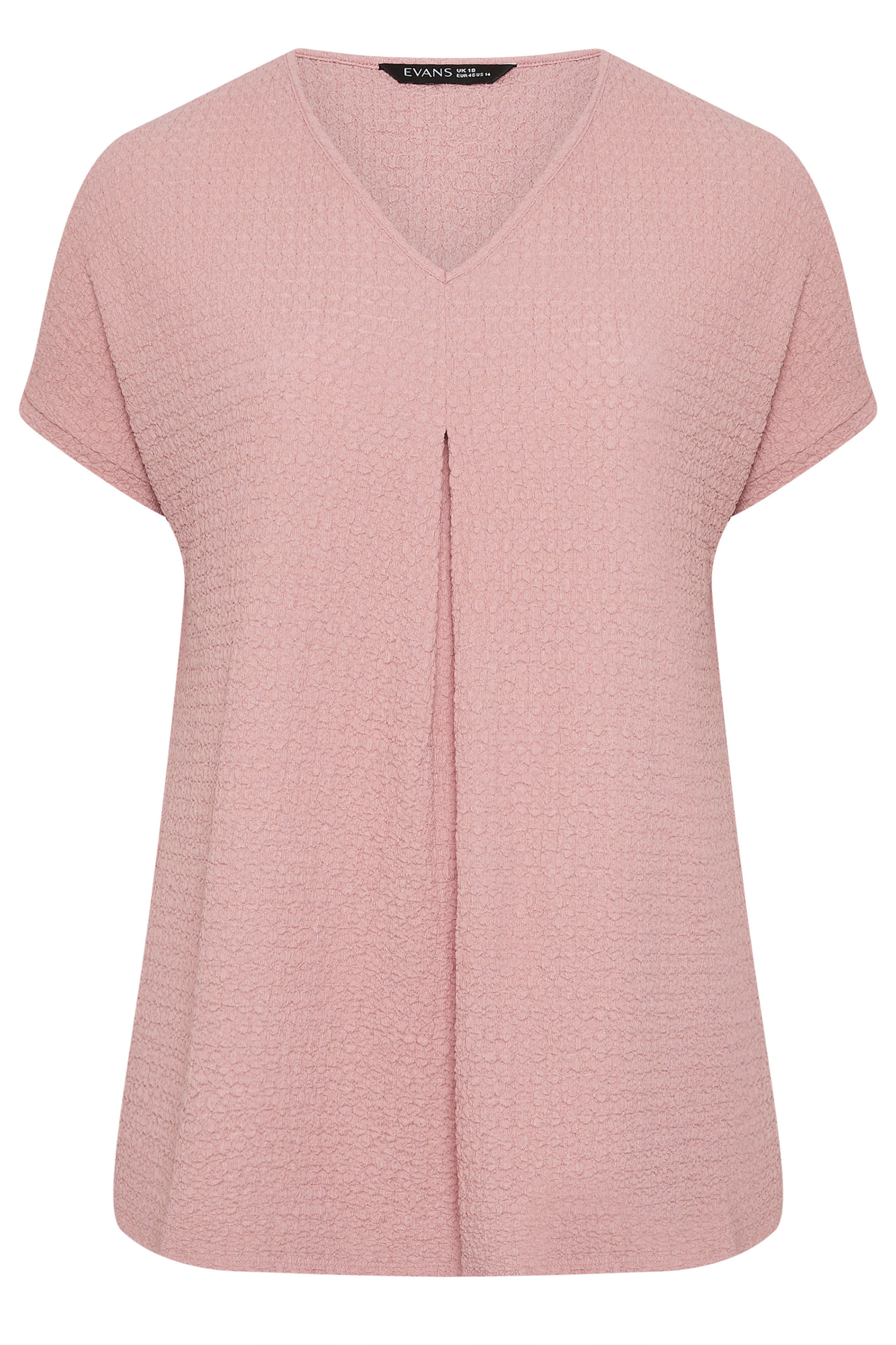 EVANS Plus Size Blush Pink Plisse Pleat Top | Evans  5