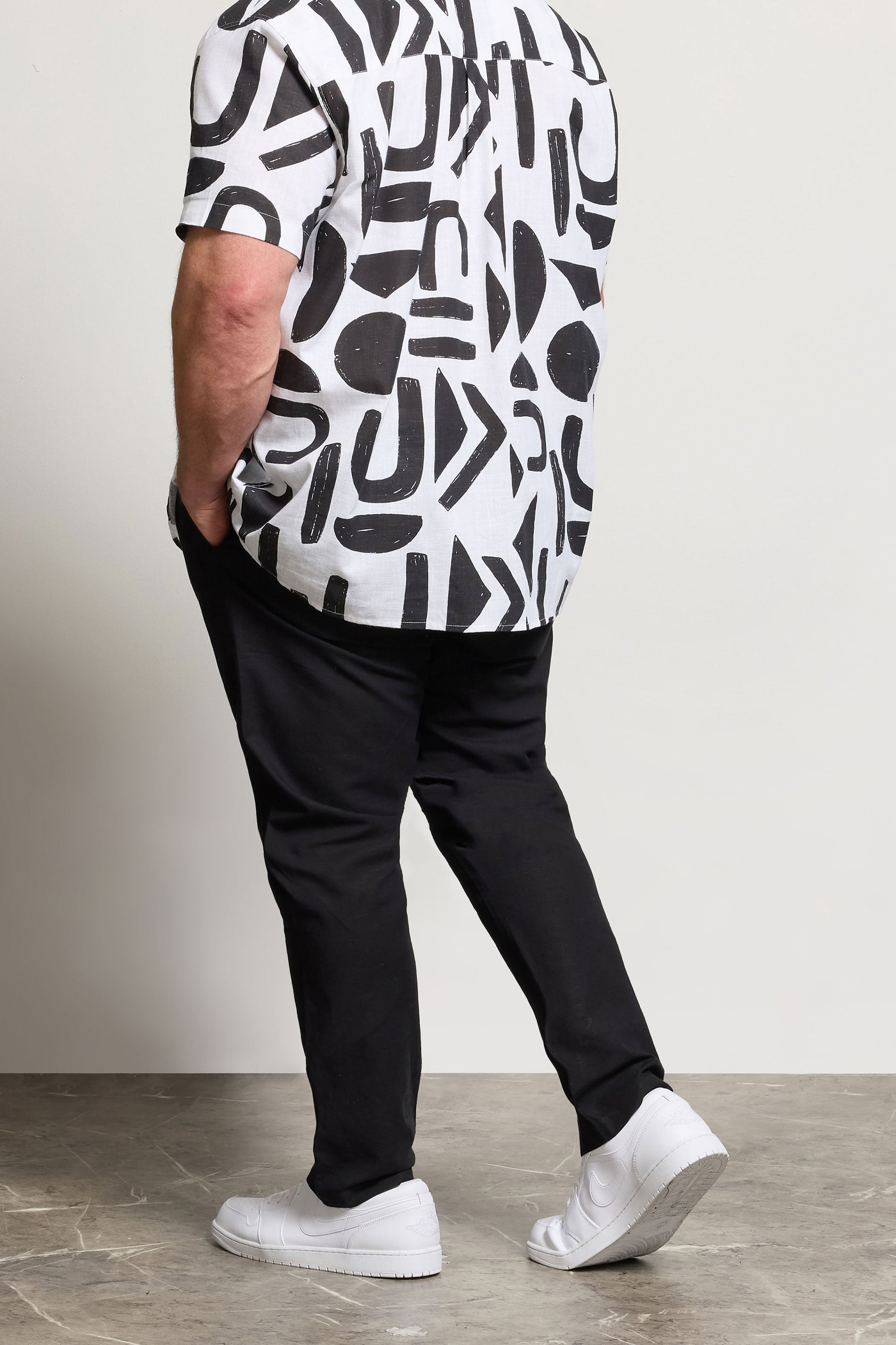 BadRhino Big & Tall Black Linen Formal Trousers | BadRhino 2