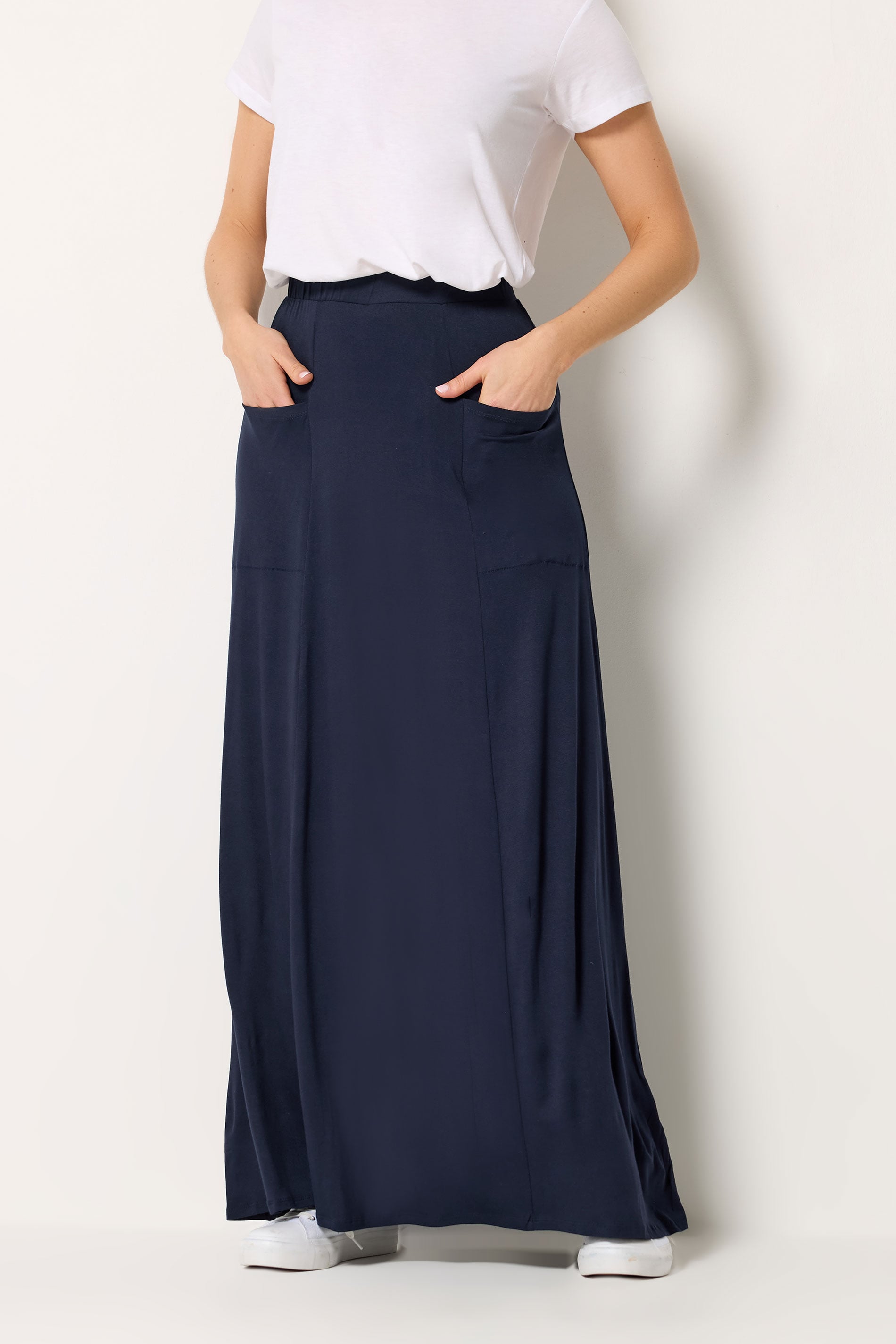 LTS Tall Navy Blue Fit & Flare Jersey Maxi Skirt | Long Tall Sally  3