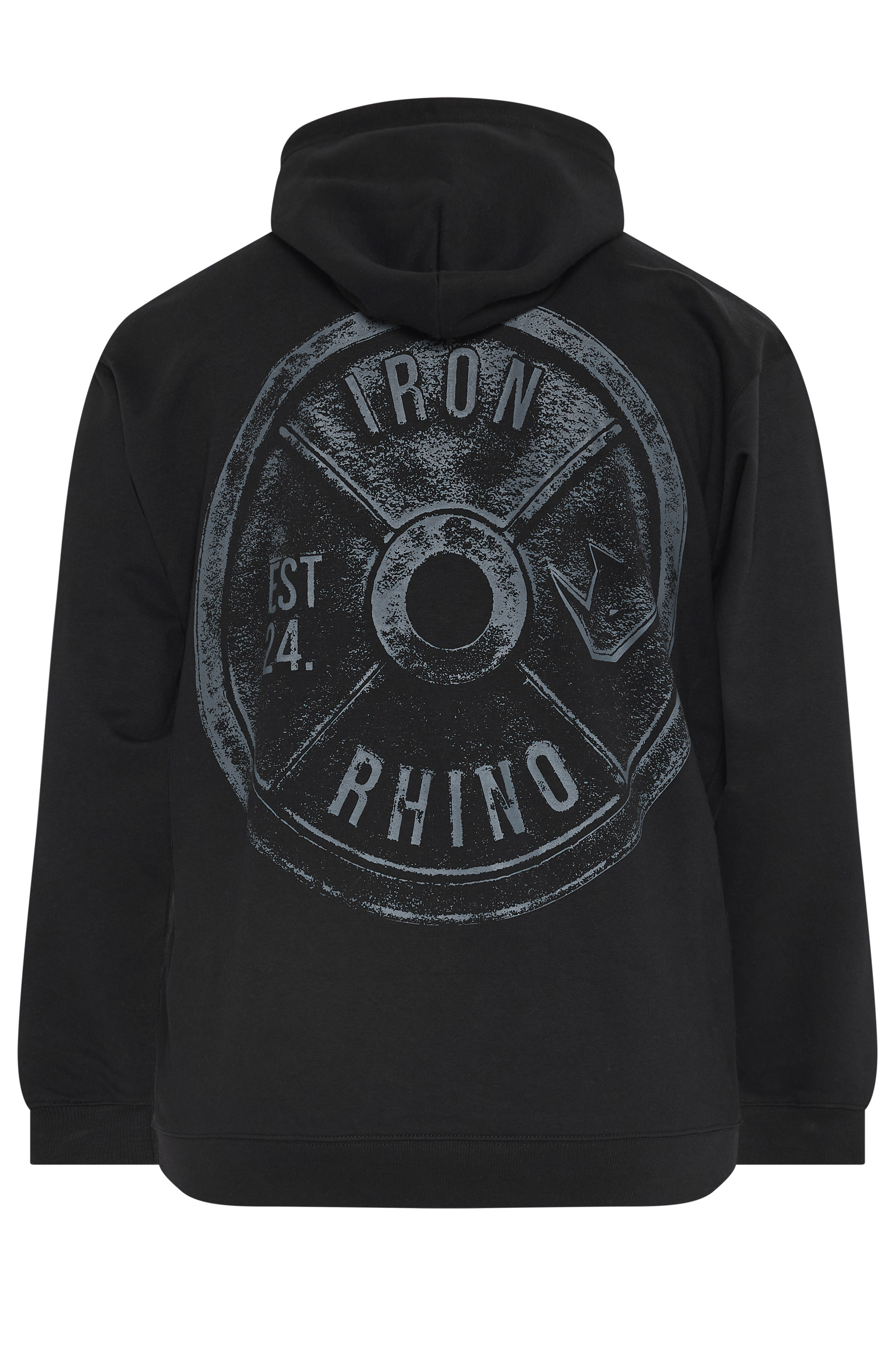 IronRhino Big & Tall Black Weightplate Hoodie | BadRhino 7