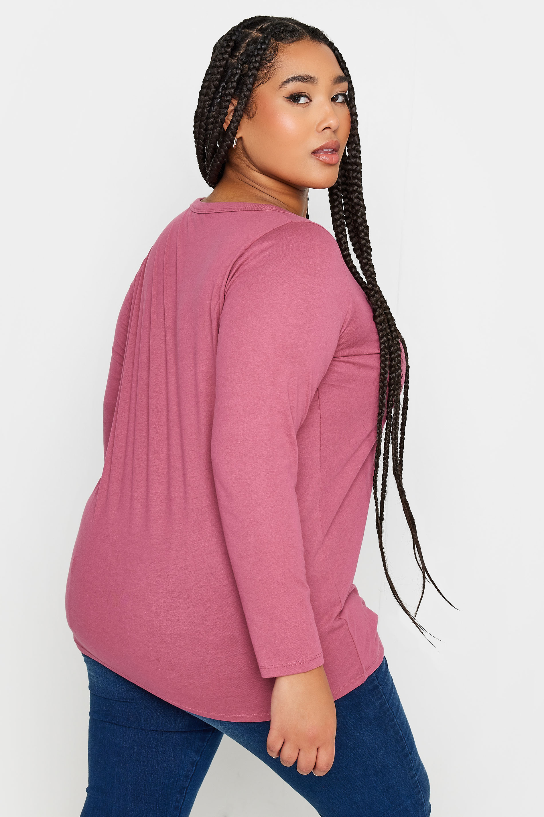 YOURS Plus Size Pink Long Sleeve Top | Yours Clothing 3