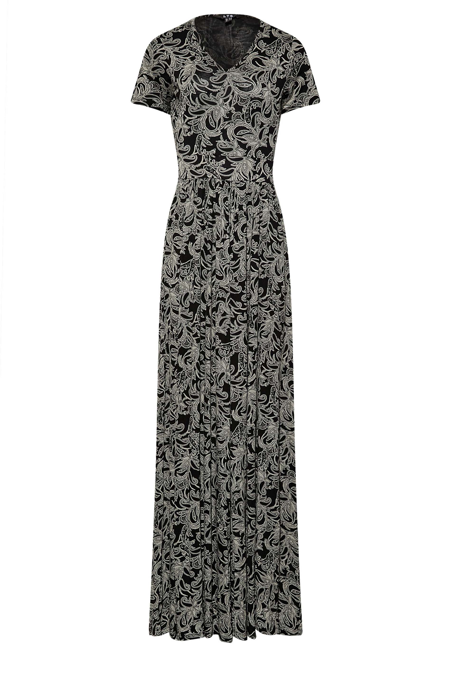 LTS Tall Women's Black Paisley Print Maxi Dress | Long Tall Sally