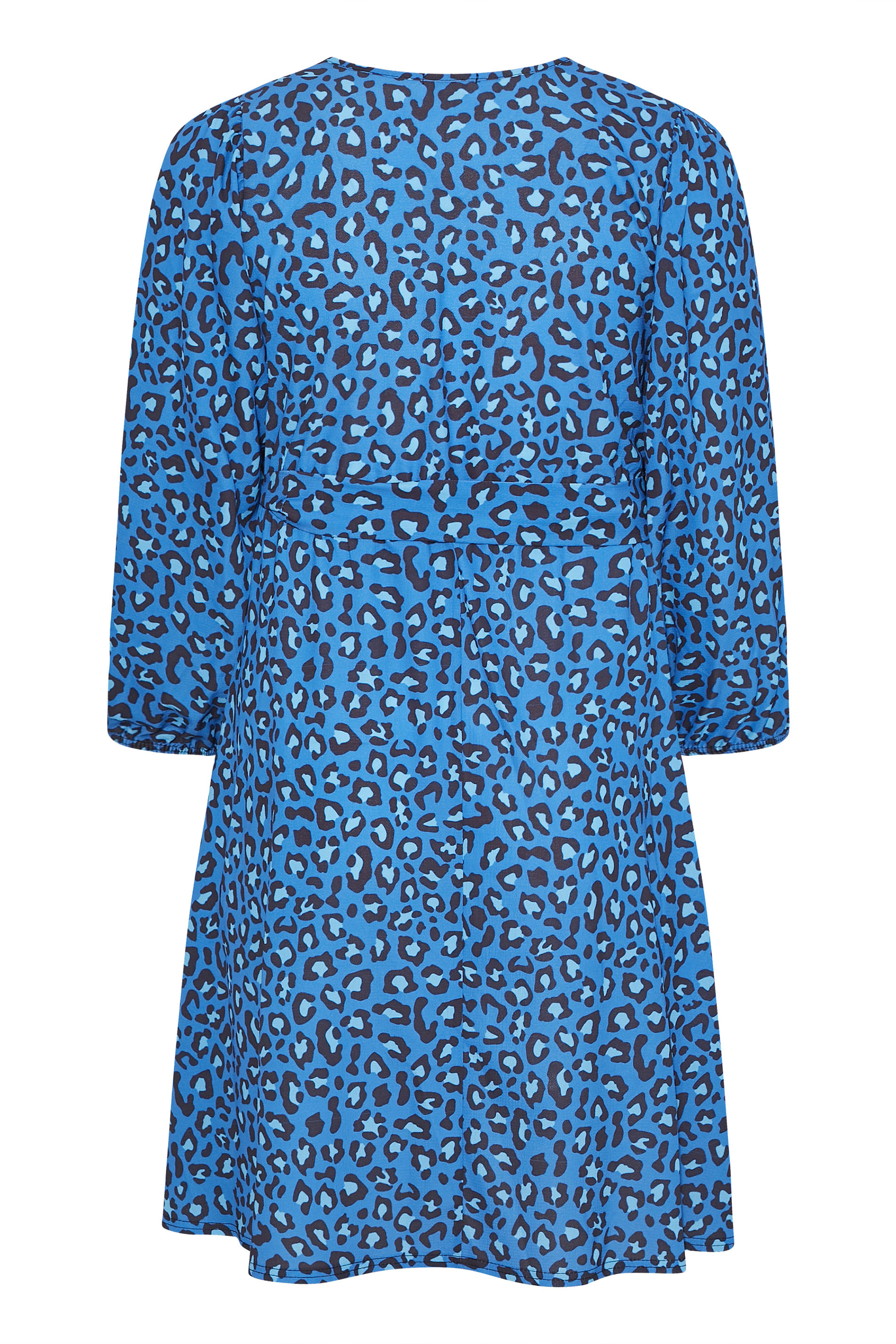Robes Grande Taille Grande taille  Robes Portefeuilles | YOURS LONDON Curve Blue Leopard Print Wrap Dress - YI18547