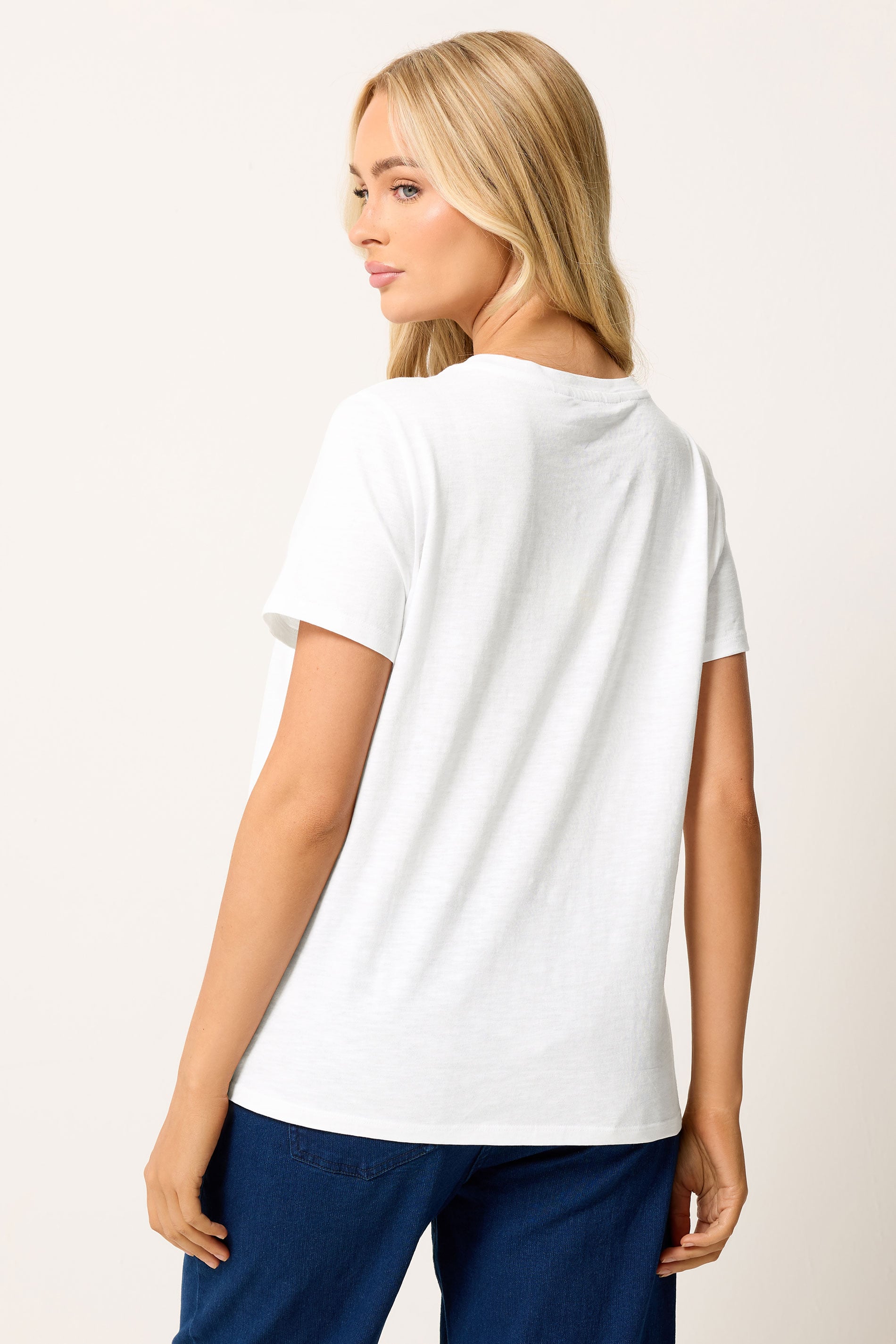M&Co White Floral Graphic Print Cotton T-Shirt | M&Co 1