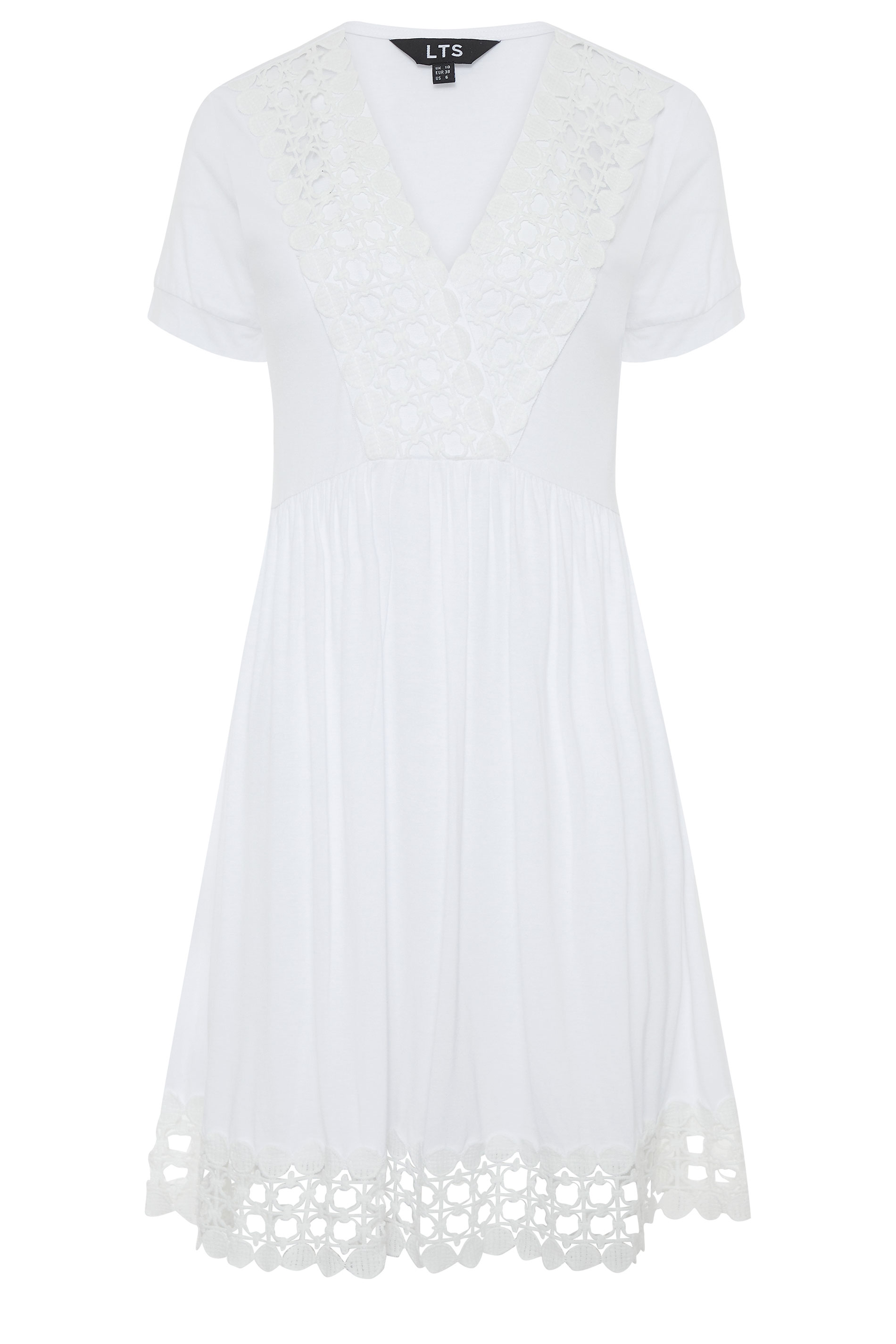 LTS White Crochet Trim Dress | Long Tall Sally