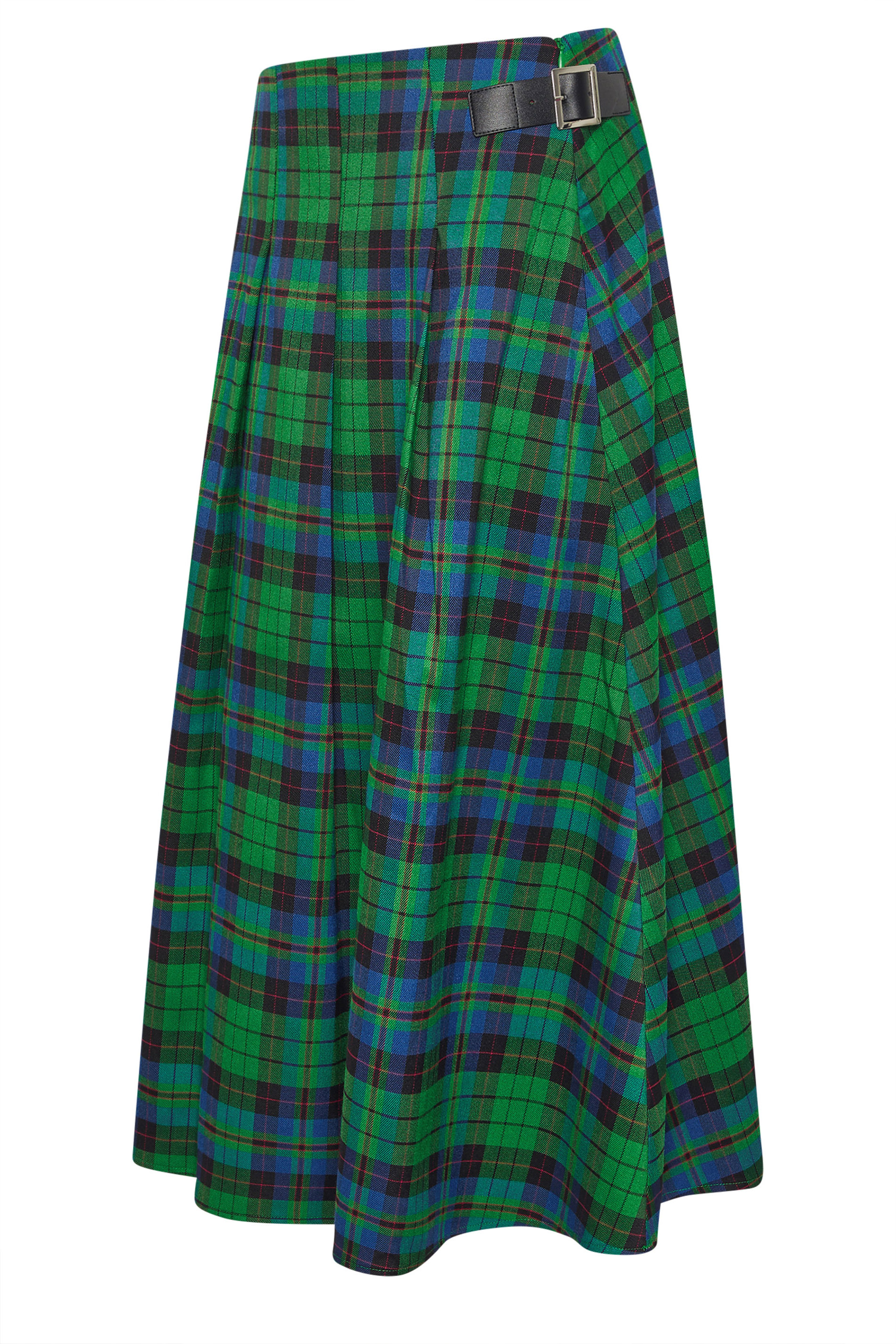 PixieGirl Petite Women's Green & Blue Check Midi Skirt | PixieGirl 6