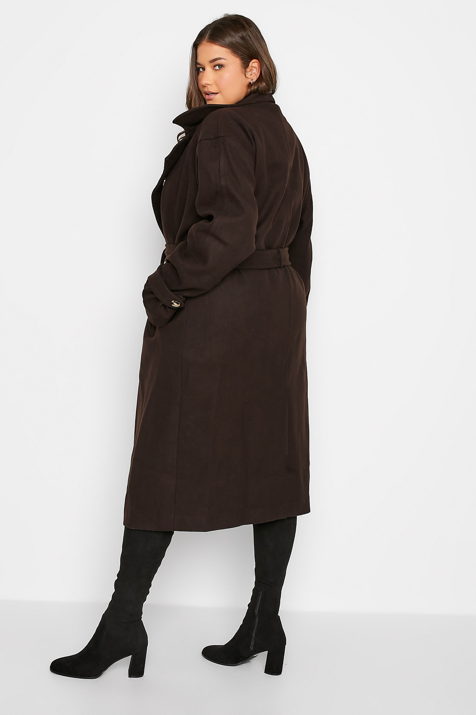 LTS Tall Womens Chocolate Brown Formal Trench Coat | Long Tall Sally 3