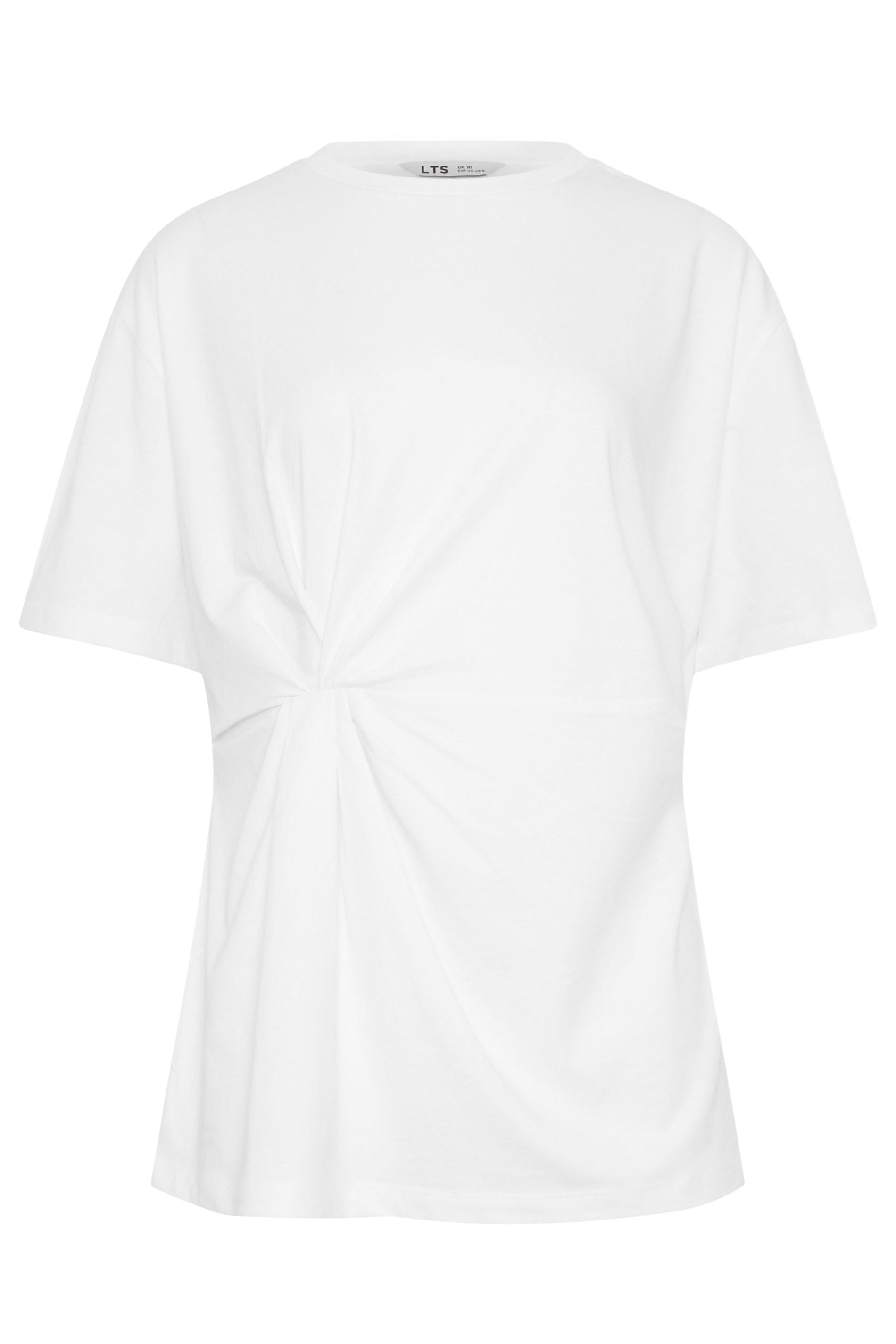 LTS Tall Women's White Twist Front Cotton T-Shirt | Long Tall Sally 6