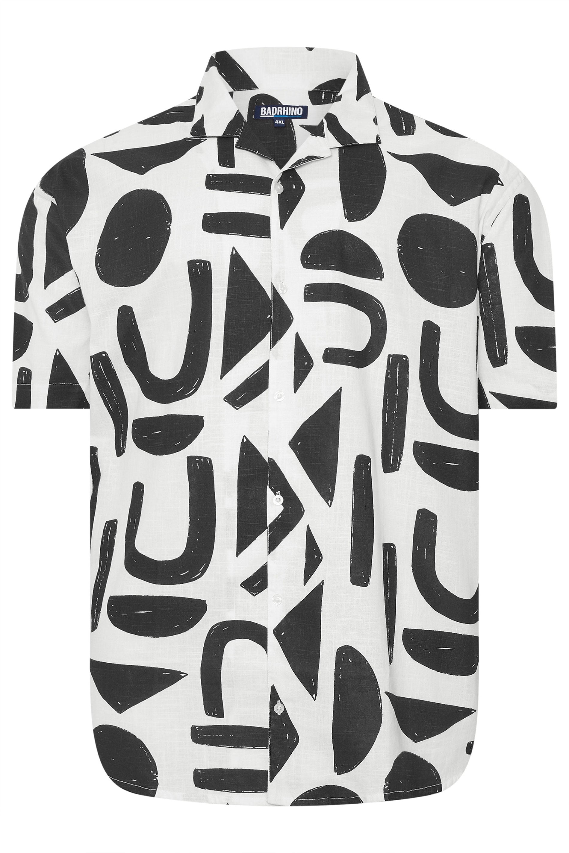 BadRhino Big & Tall Black Abstract Print Shirt | BadRhino 7