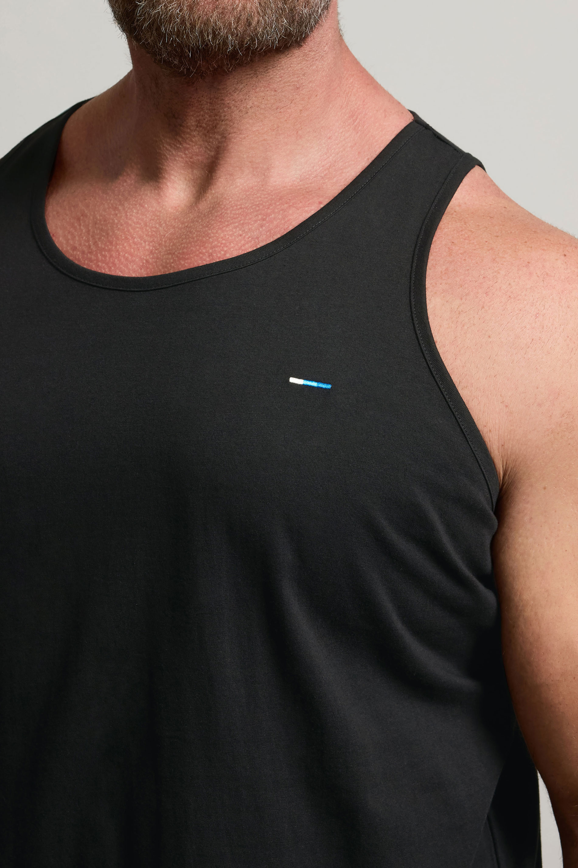 BadRhino Big & Tall 5 Pack Grey/Green/White/Navy/Black Extra Long Plain Vest Top | BadRhino 6