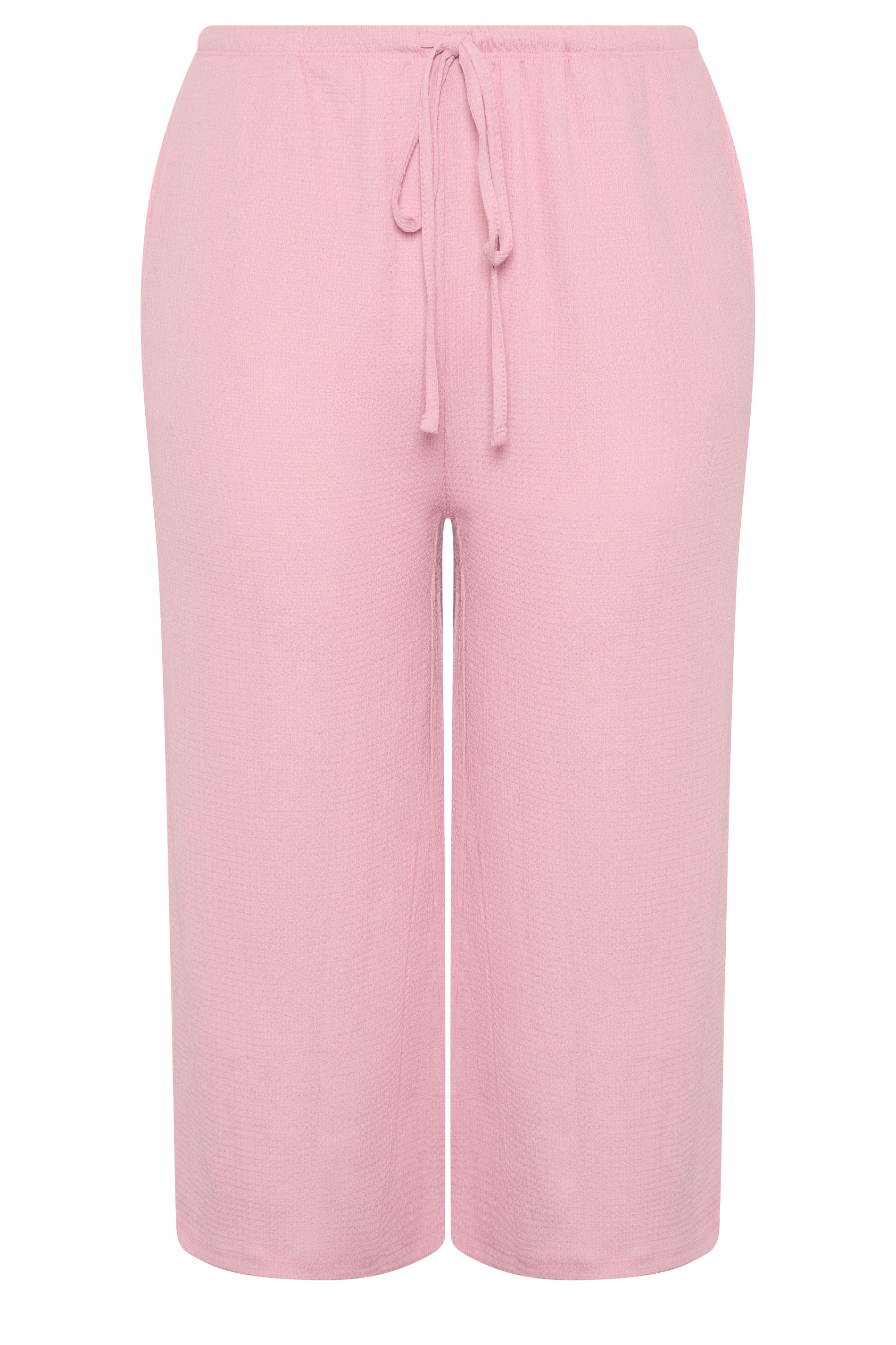 YOURS Plus Size Pink Crinkle Culottes | Yours Clothing 5